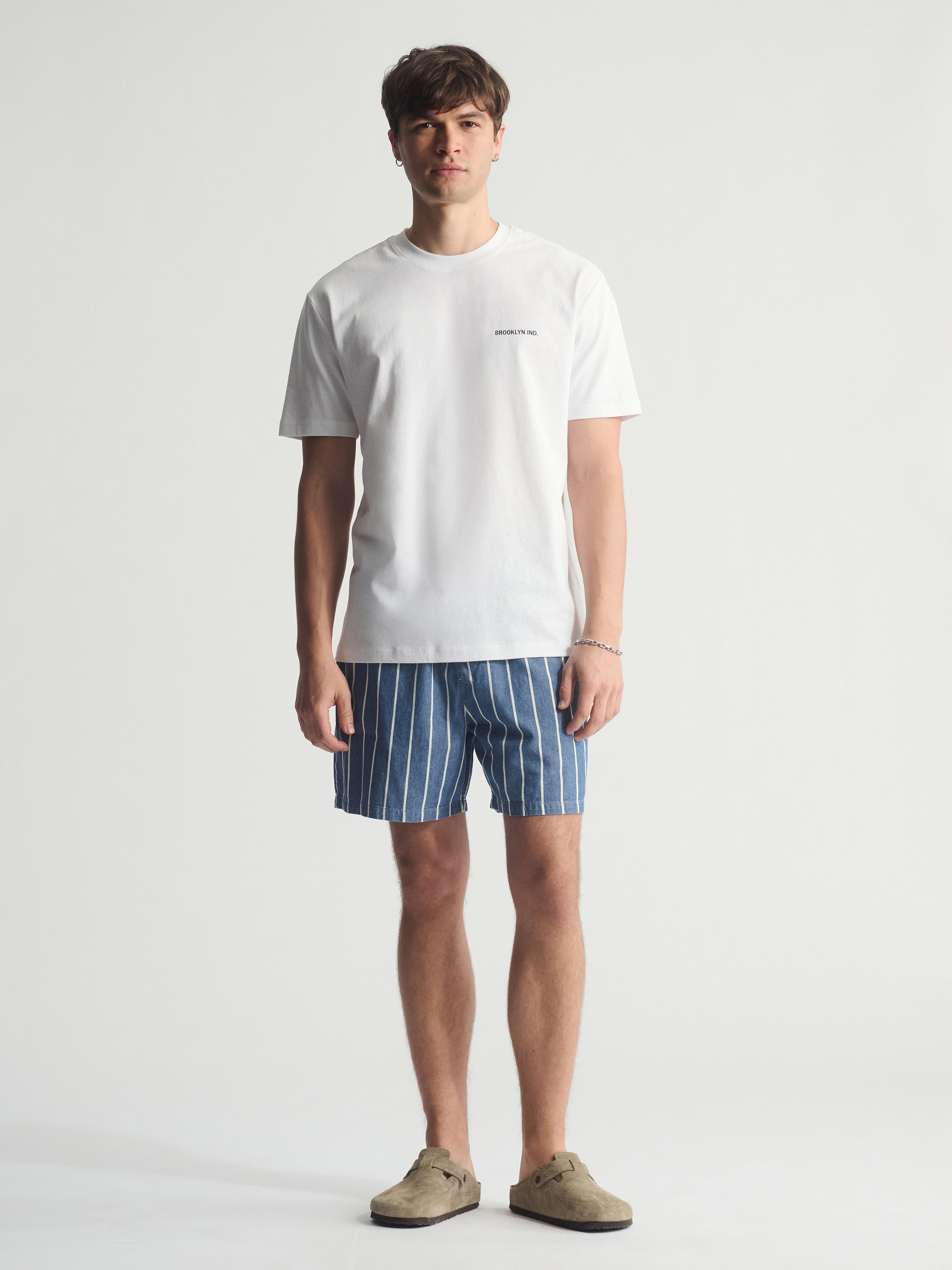 Men's Brooklyn Logo Cotton T-Shirt In White - BROOKLYN INDUSTRIES