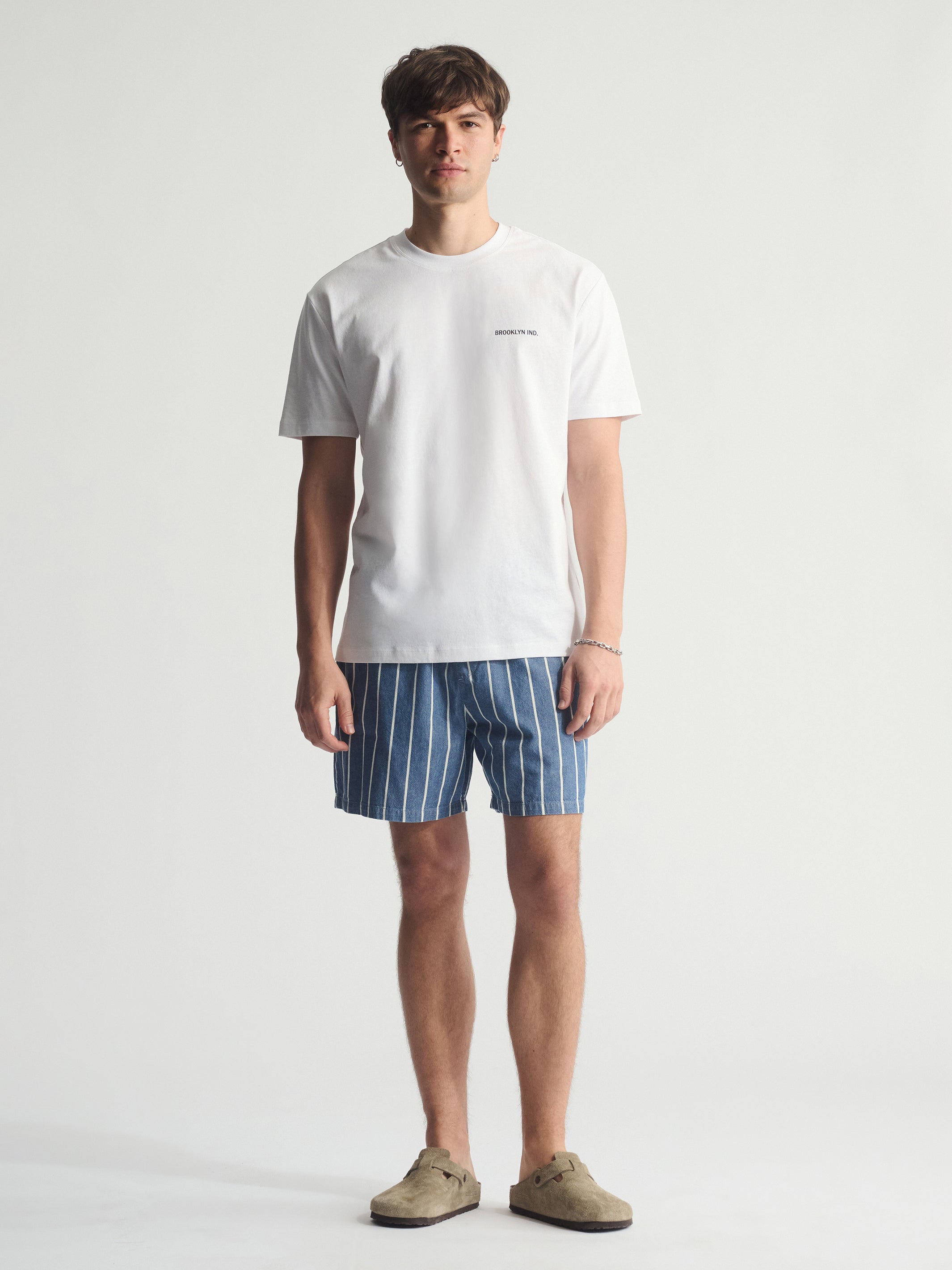 Men's Brooklyn Logo Cotton T-Shirt In White - BROOKLYN INDUSTRIES