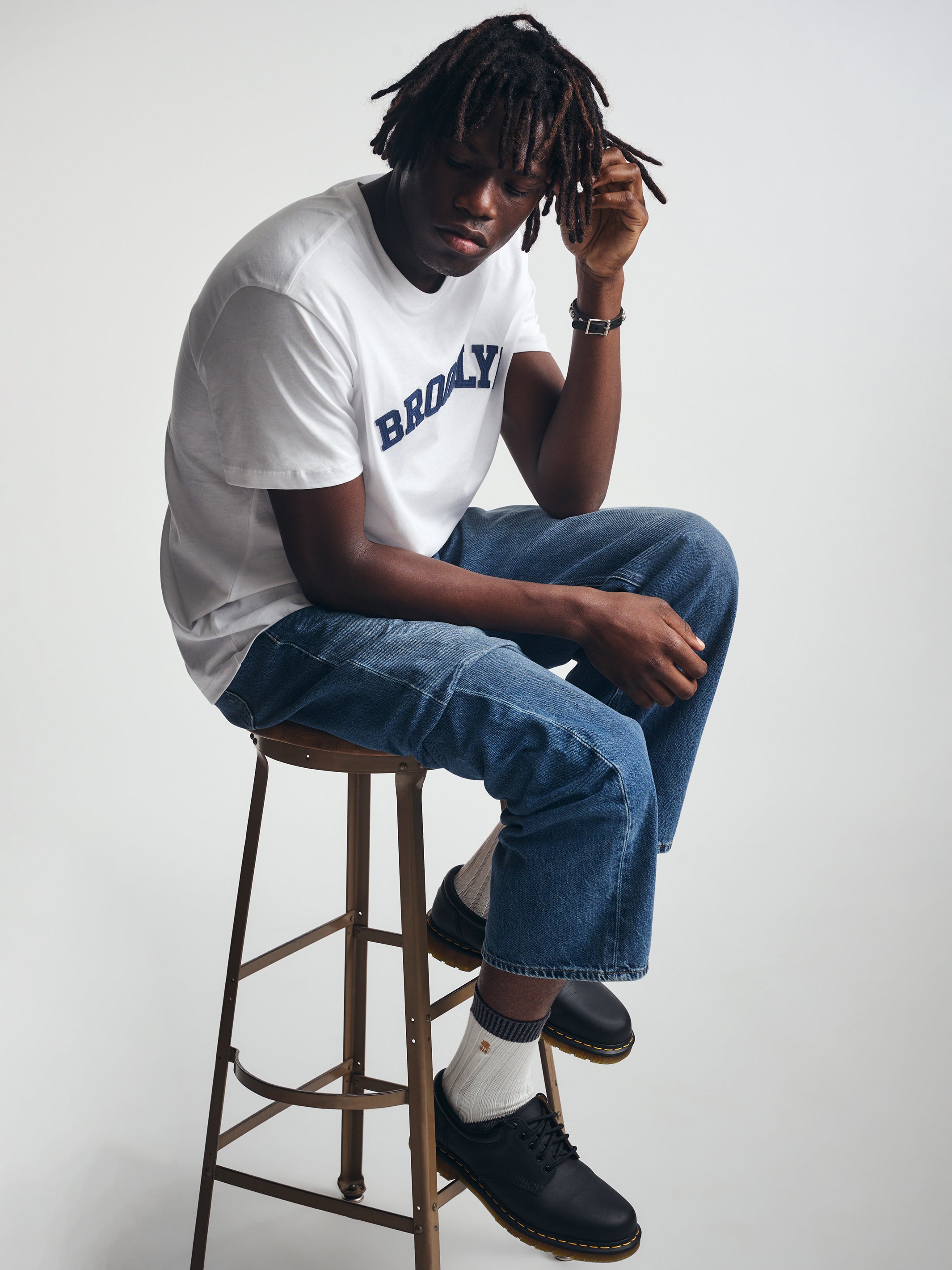 Men's Water Tower Socks in Marshmallow - BROOKLYN INDUSTRIES