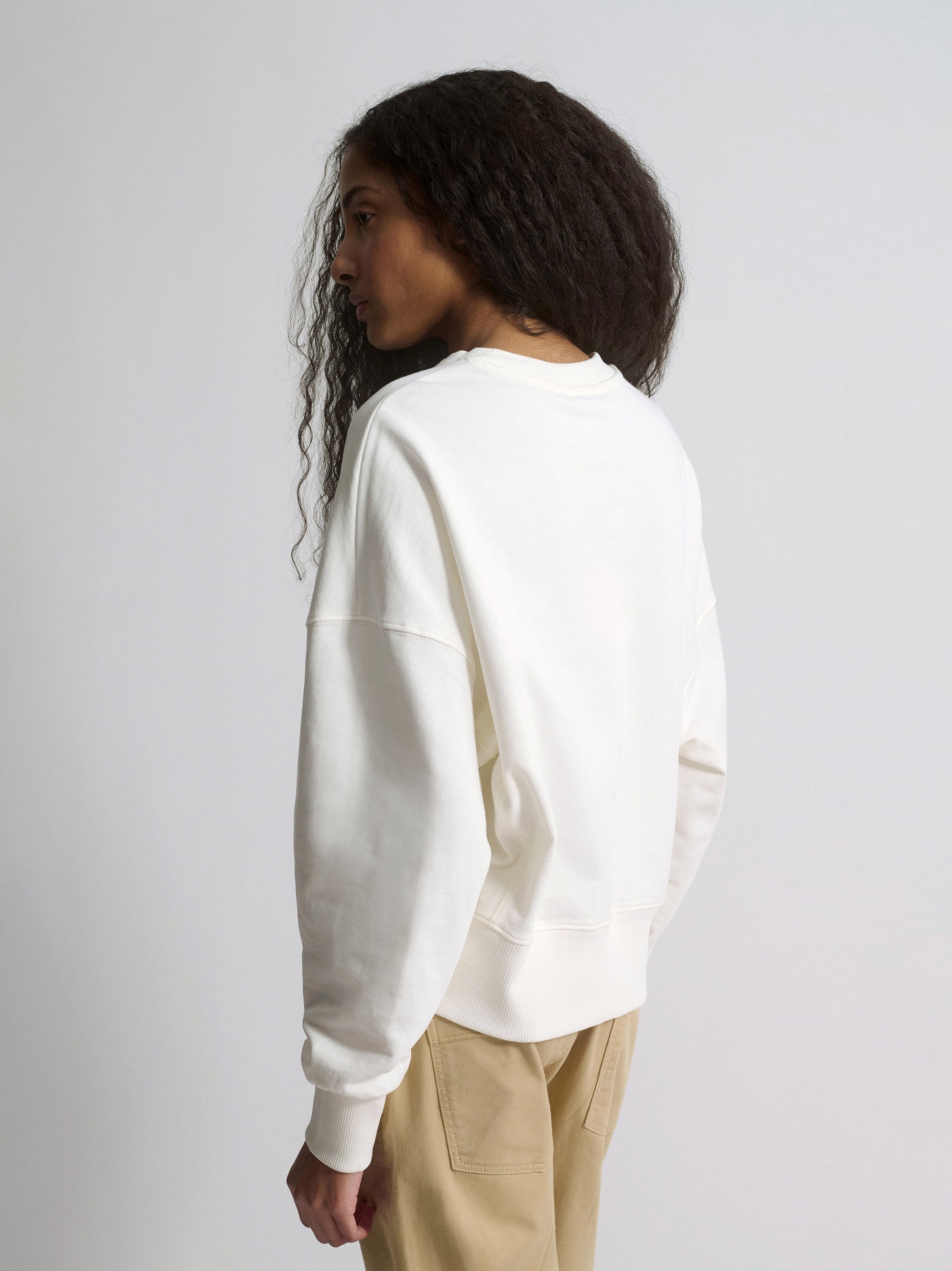 Women's Brooklyn Oversized Crew Neck Sweatshirt In Antique White - BROOKLYN INDUSTRIES