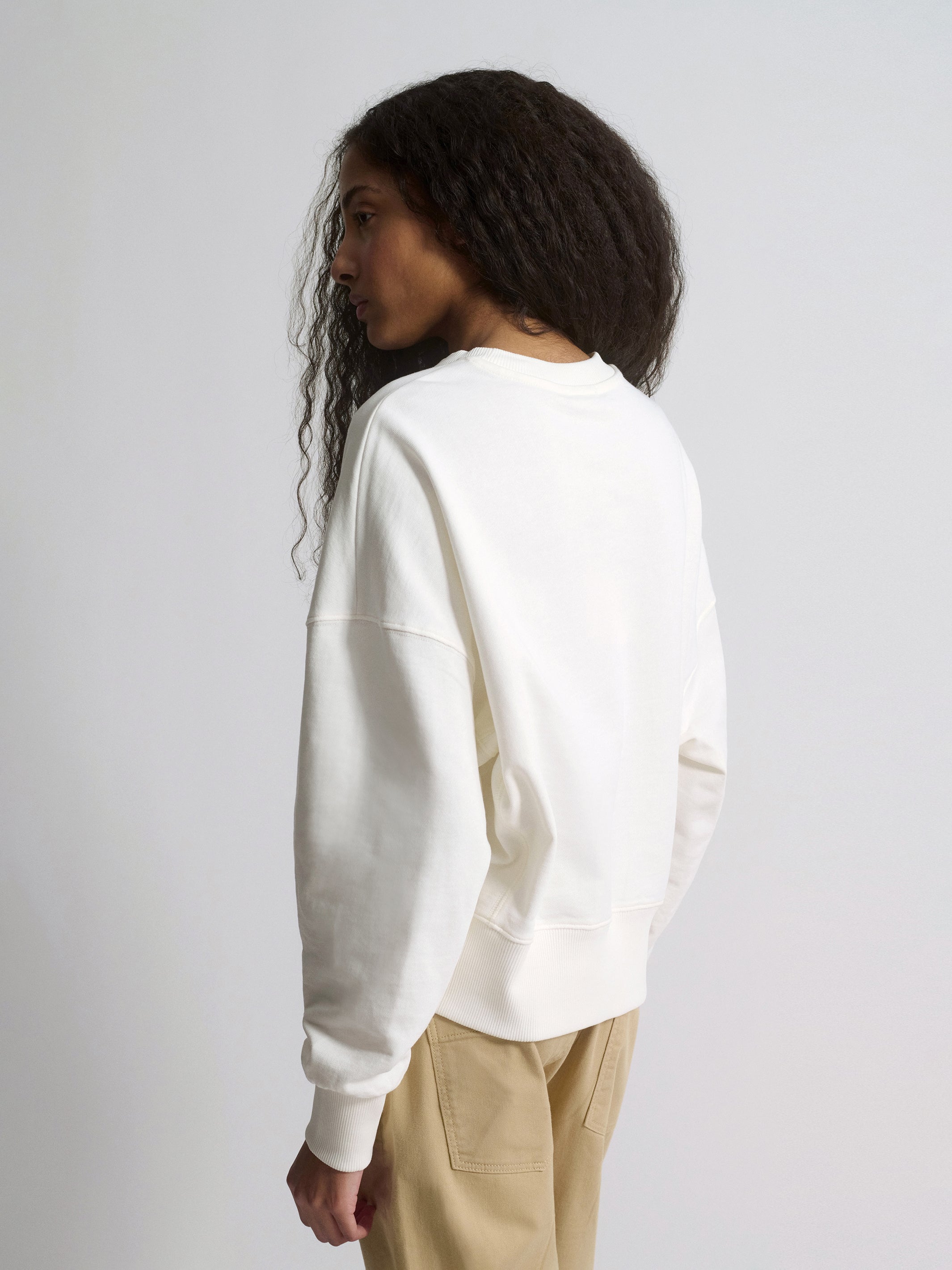 Women's Brooklyn Oversized Crew Neck Sweatshirt In Antique White - BROOKLYN INDUSTRIES