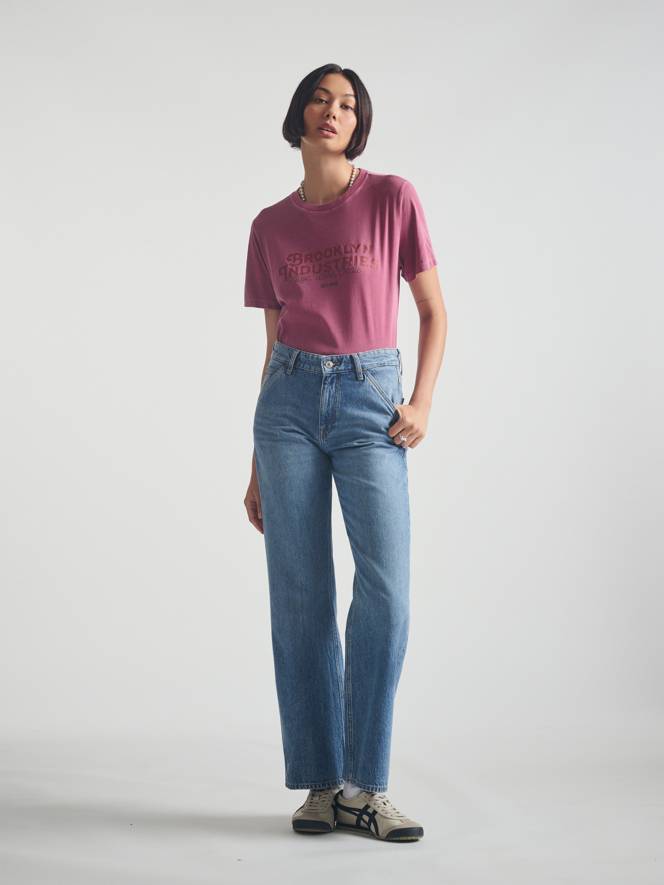 Women's Utility Jeans in Indigo Brushed Denim - BROOKLYN INDUSTRIES