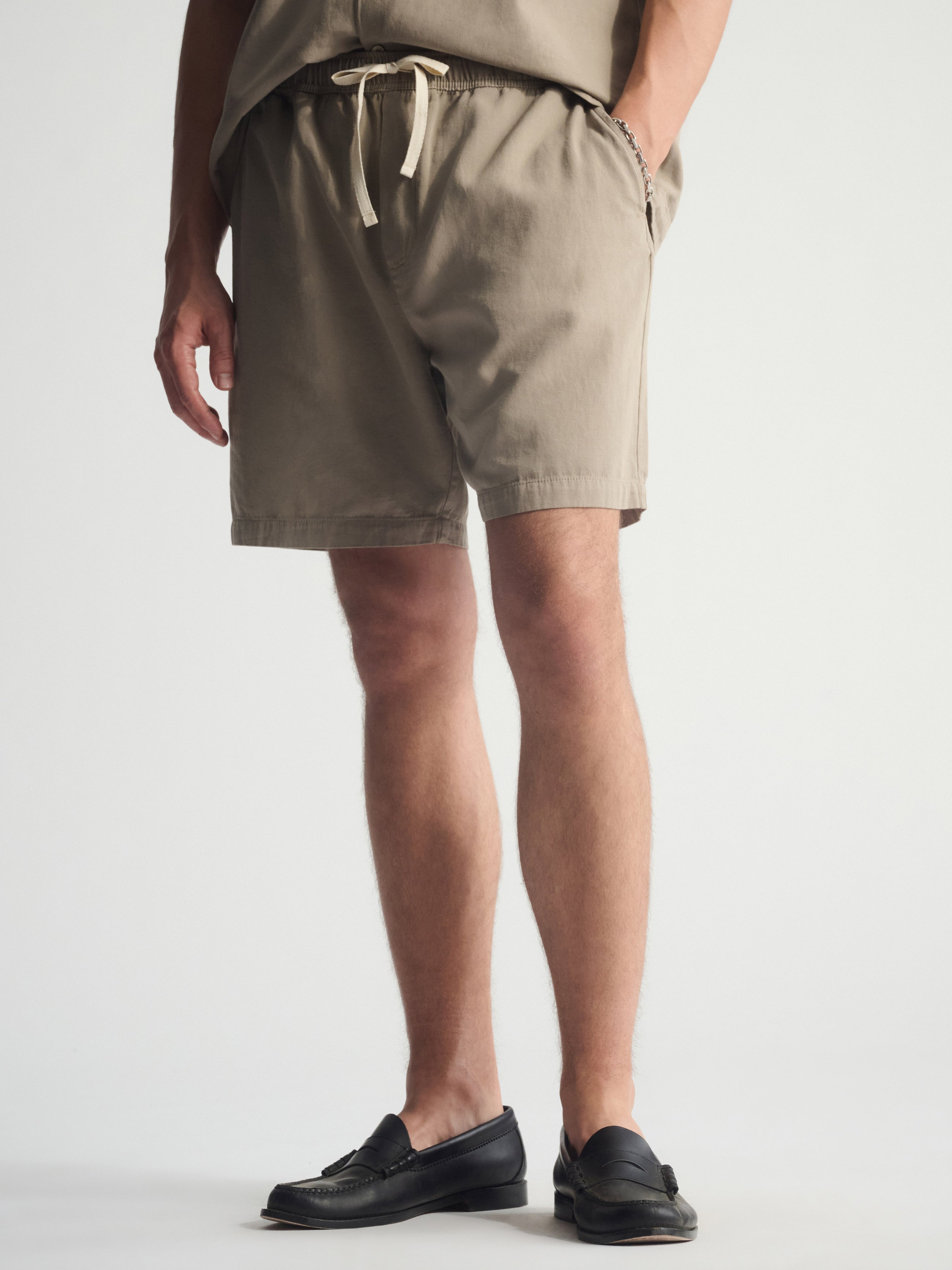 Men's Linen Blend Shorts In Winter Twig - BROOKLYN INDUSTRIES
