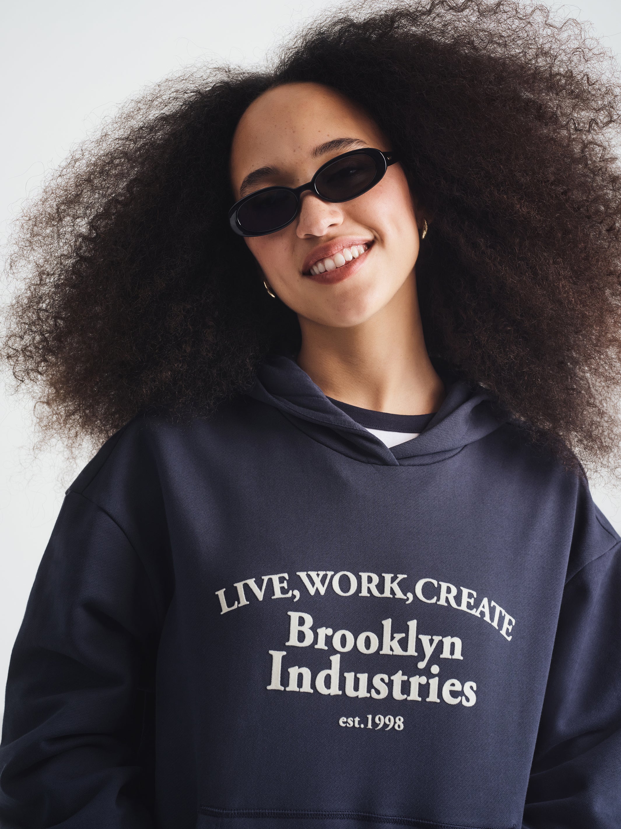 Women's Brooklyn 1988 Hoodie in Blueberry - BROOKLYN INDUSTRIES