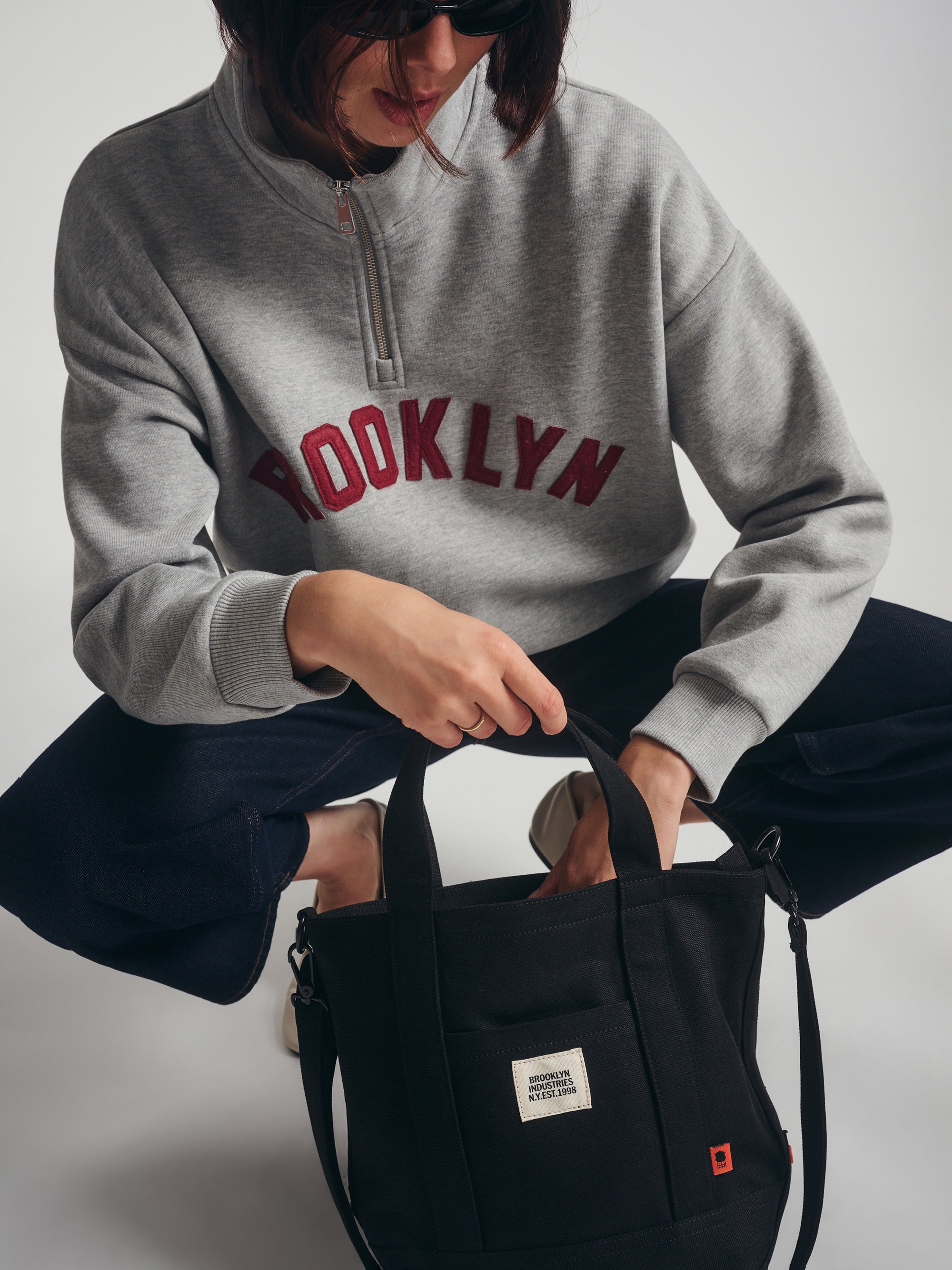 Brooklyn Crossbody Tote Bag in Black - BROOKLYN INDUSTRIES