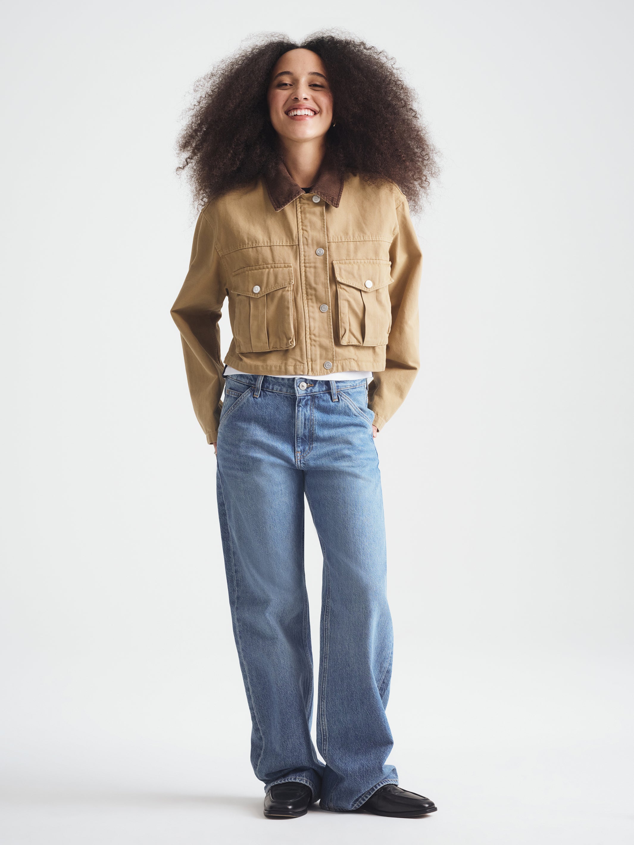 Women's Cropped Utility Jacket in Starfish