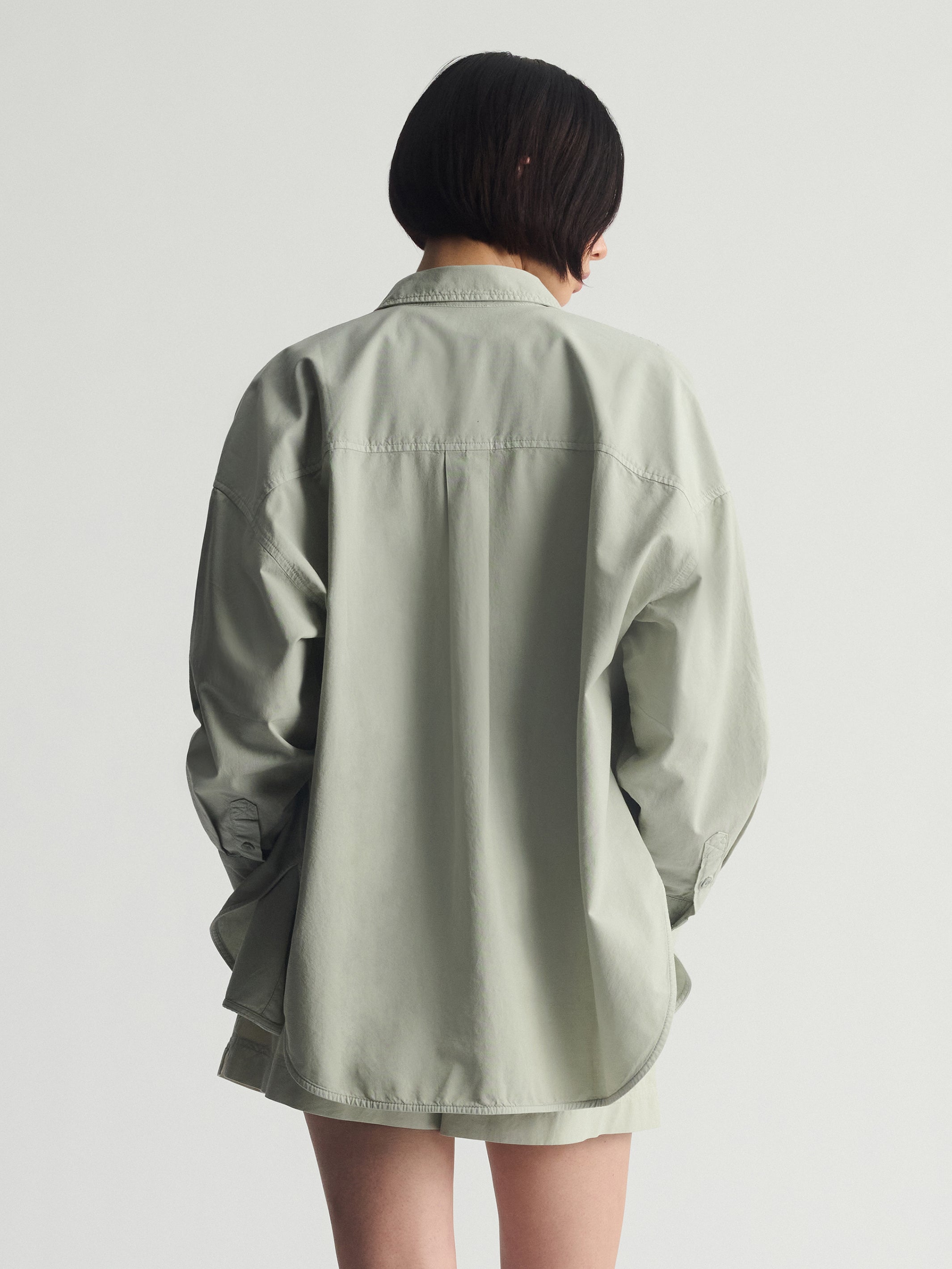 Women's Long Sleeve Shirt In Puritan Gray - BROOKLYN INDUSTRIES