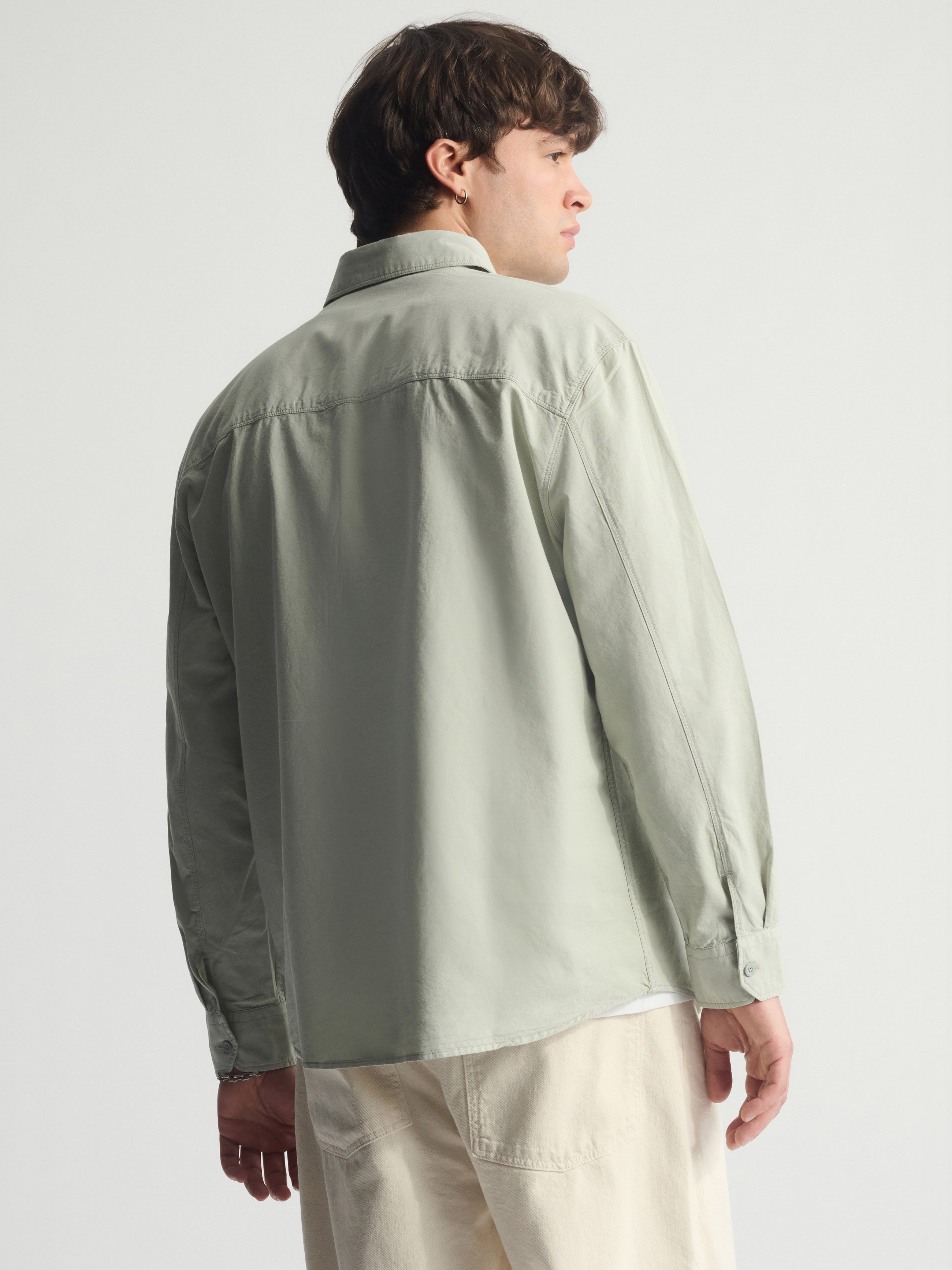 Men's Long Sleeve Shirt In Puritan Gray - BROOKLYN INDUSTRIES