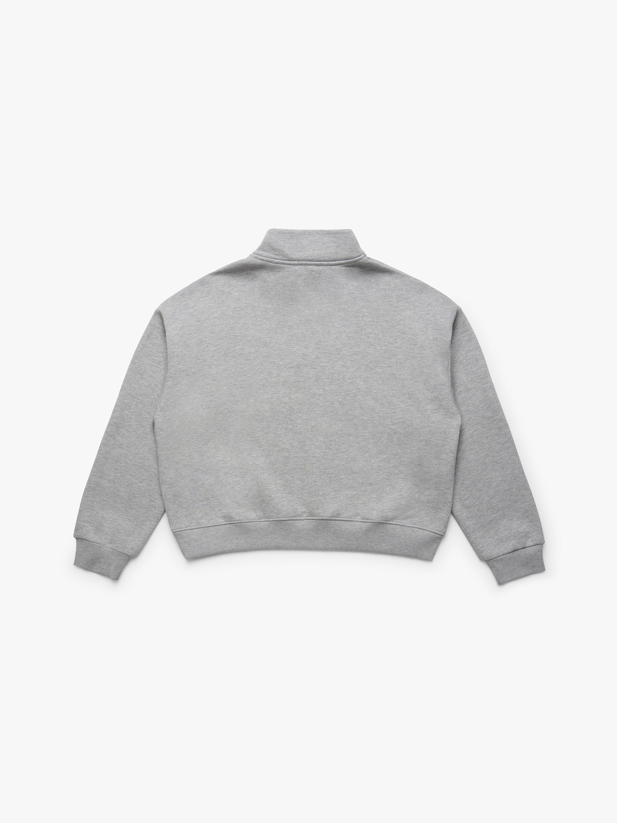 Women's Brooklyn Half Zip Sweatshirt in Mid Grey Melange - BROOKLYN INDUSTRIES
