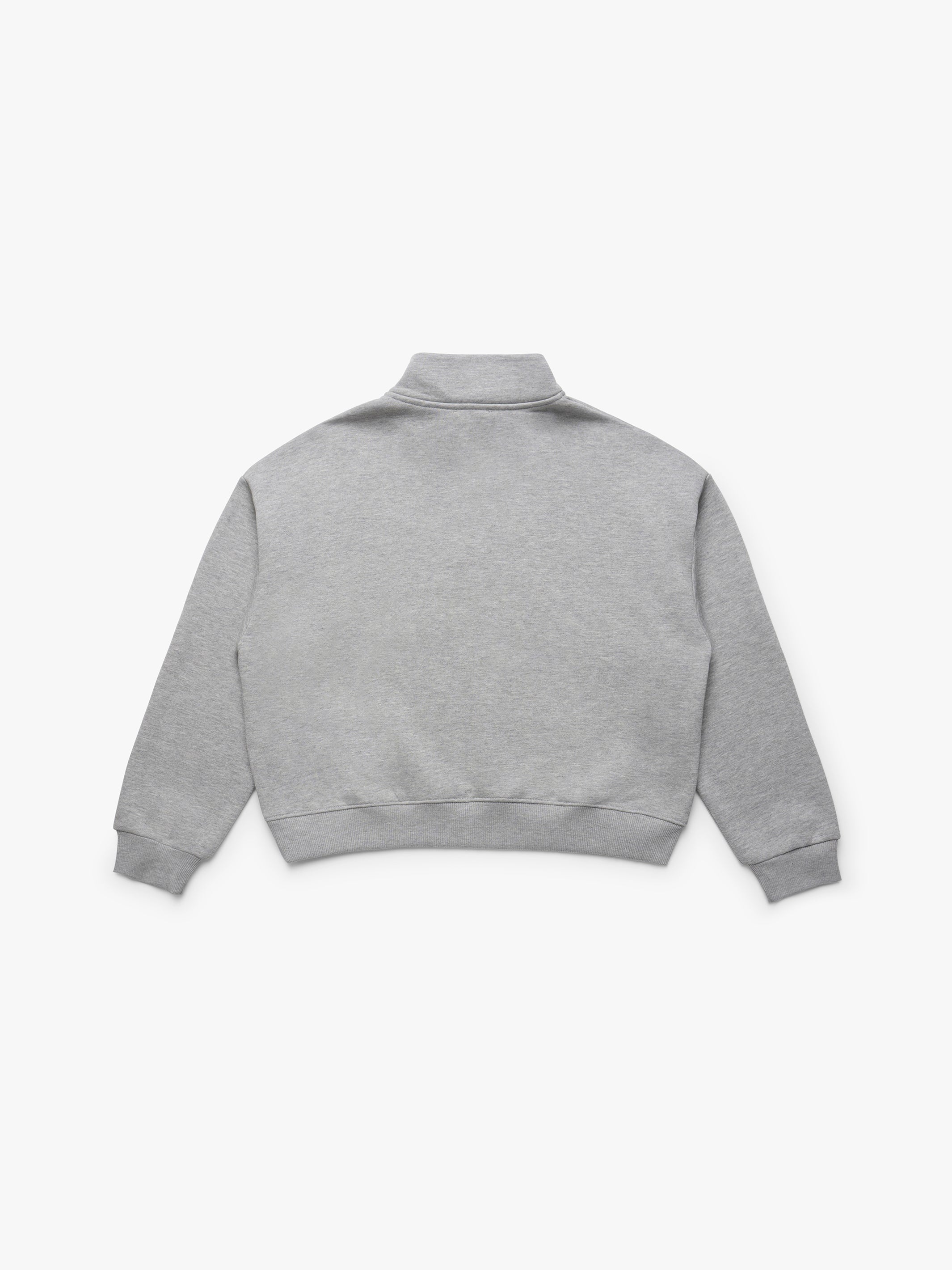 Women's Brooklyn Half Zip Sweatshirt in Mid Grey Melange - BROOKLYN INDUSTRIES