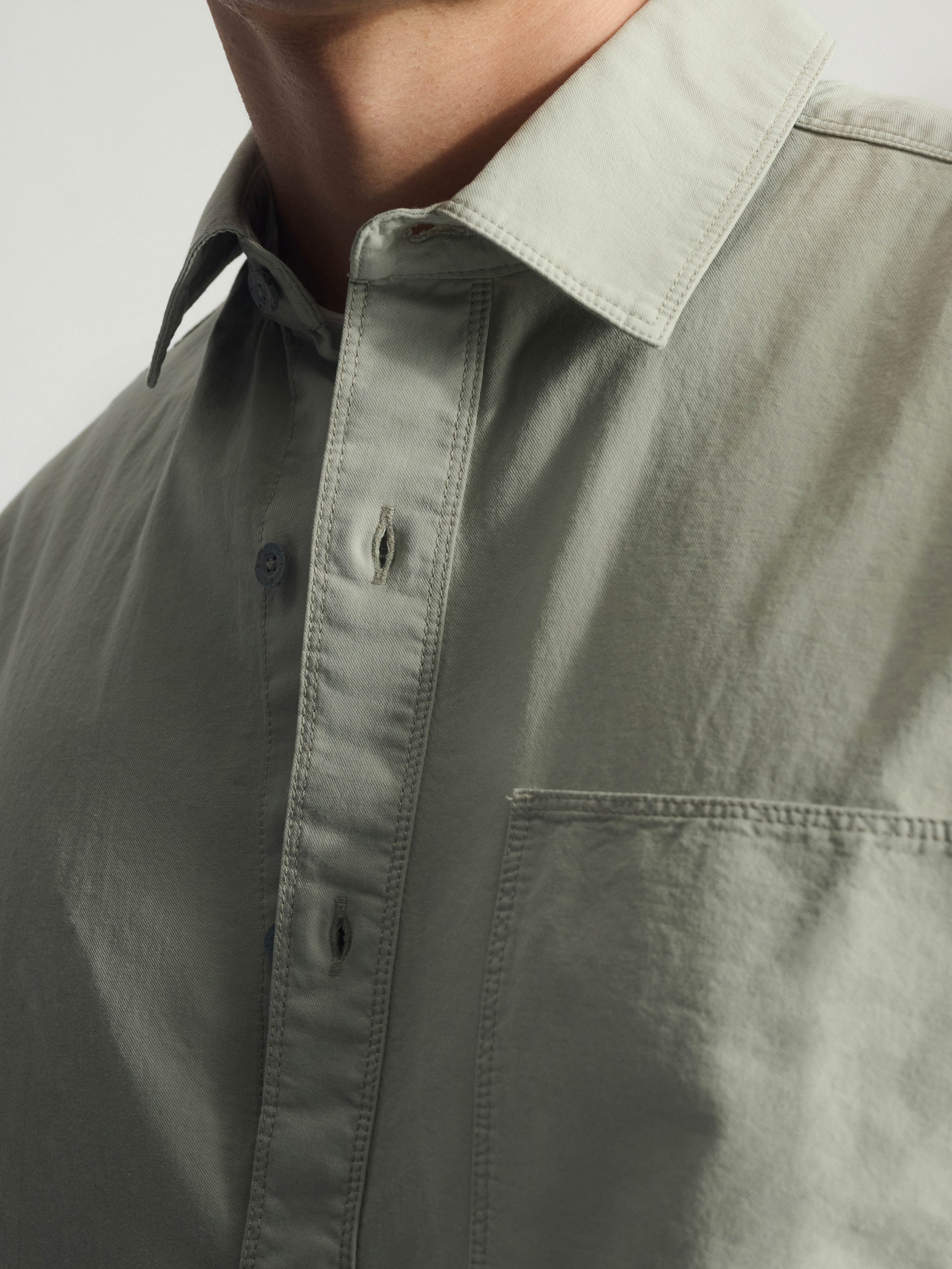 Men's Long Sleeve Shirt In Puritan Gray - BROOKLYN INDUSTRIES