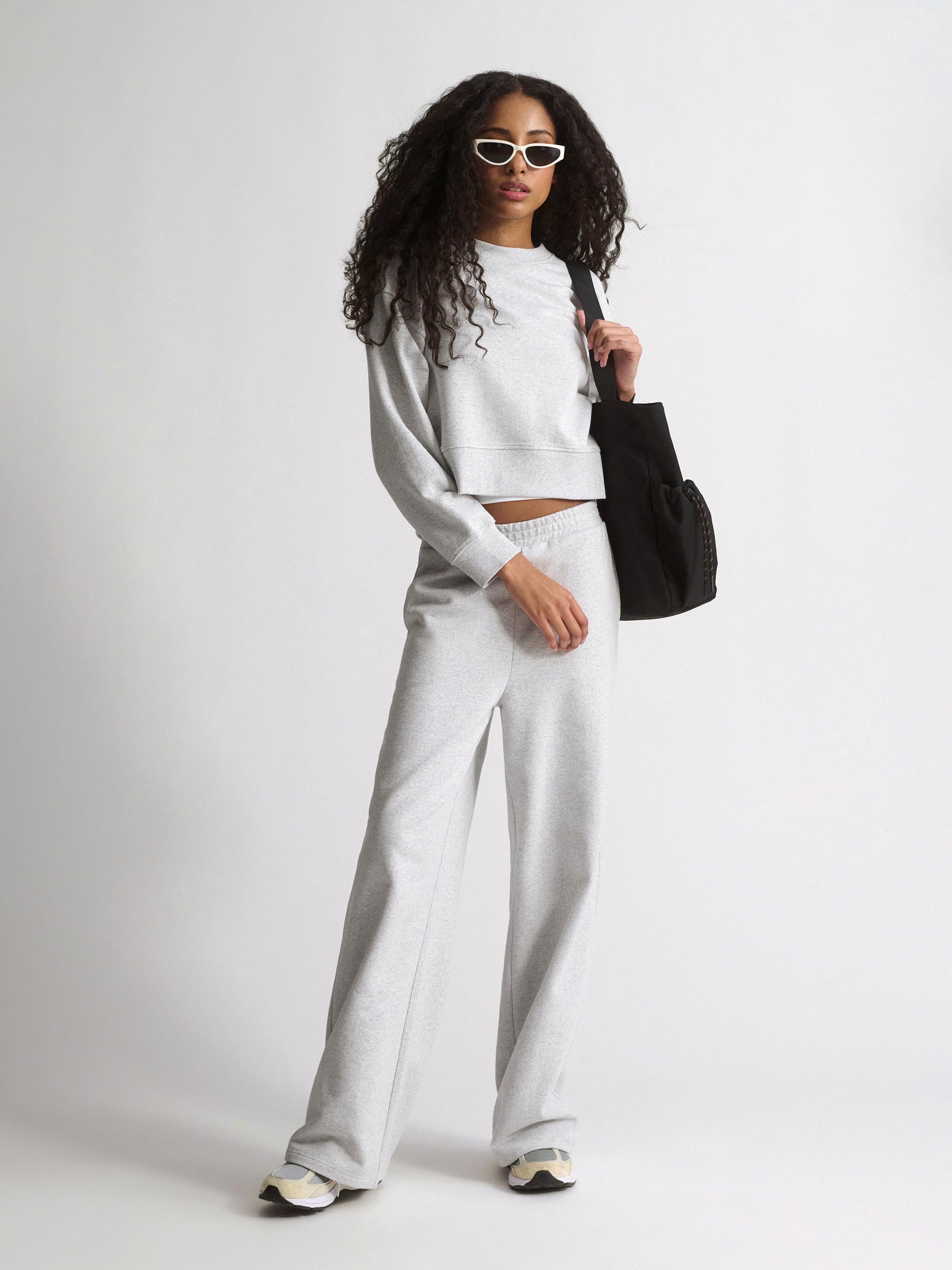 Women's Brooklyn Crop Sweatshirt In Light Grey Melange - BROOKLYN INDUSTRIES