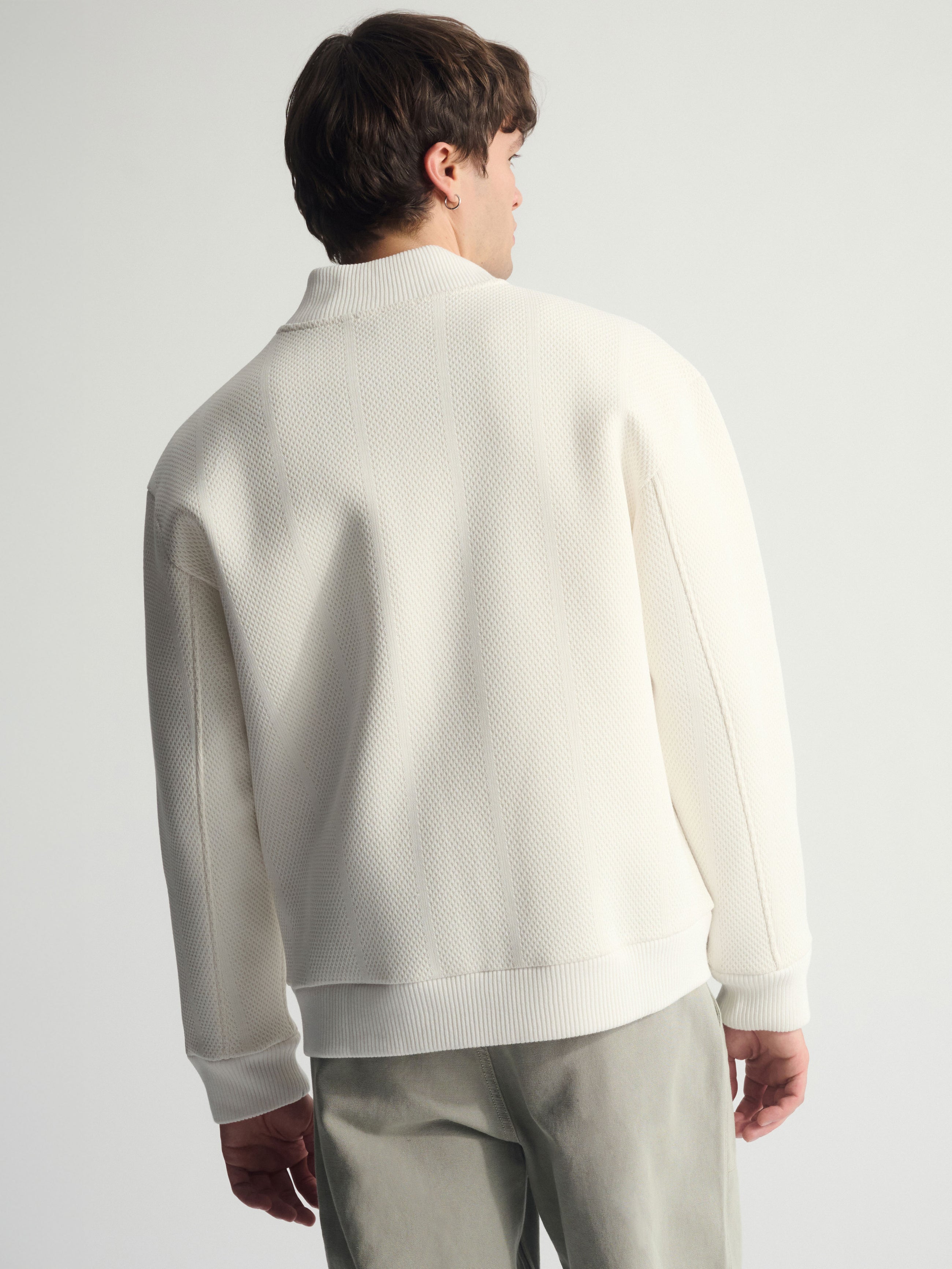 Men's Brooklyn Zip-Up Sweatshirt In Antique White - BROOKLYN INDUSTRIES