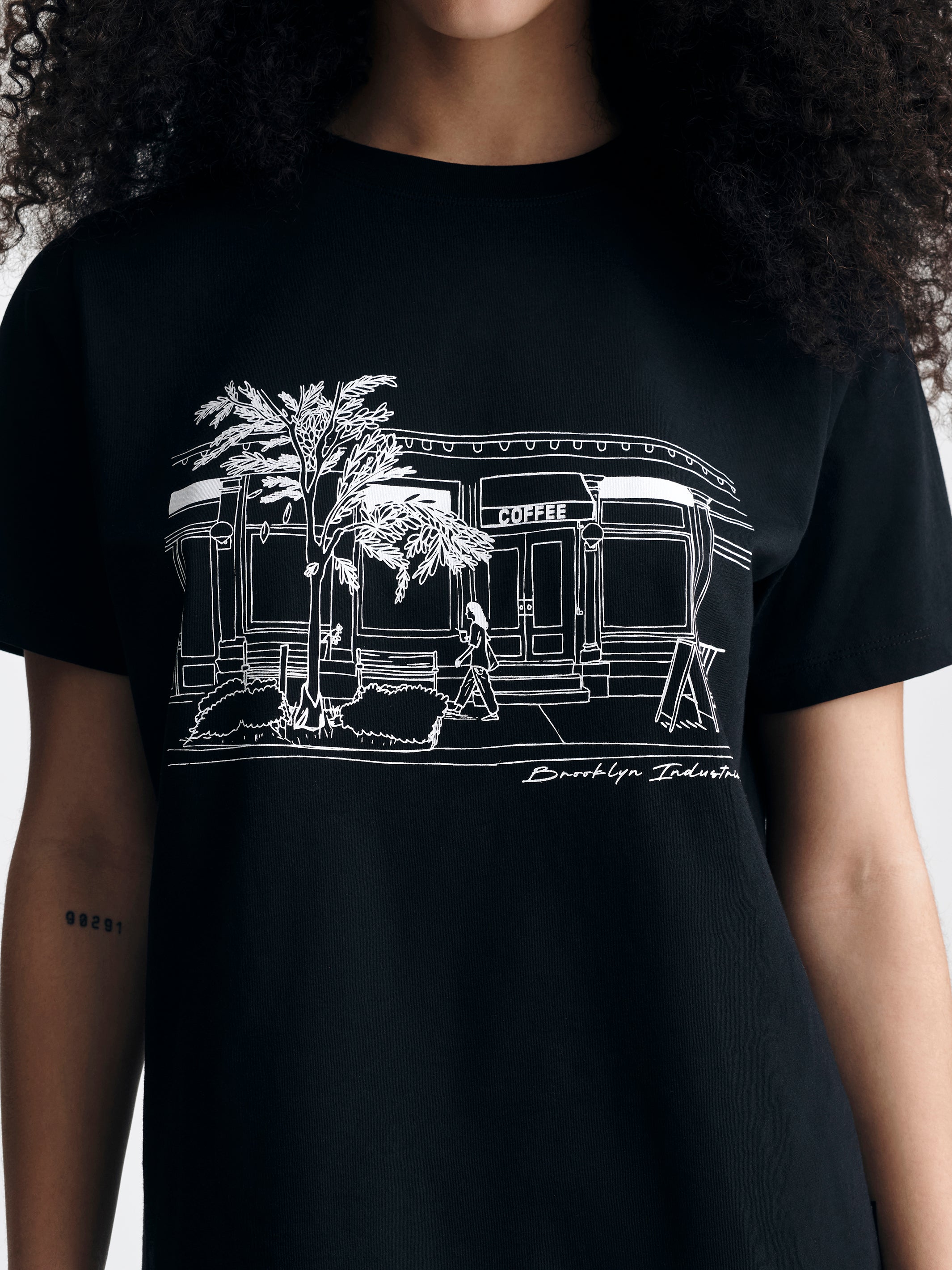 Women's Coffee Run T-Shirt in Black - BROOKLYN INDUSTRIES
