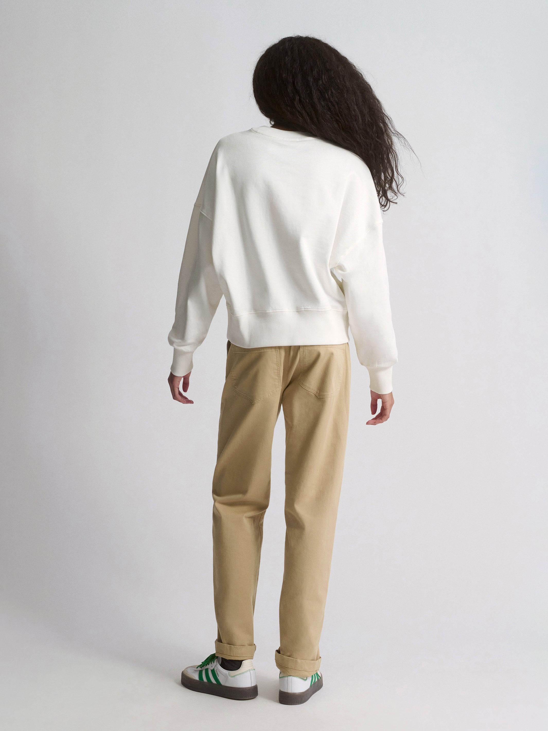 Women's Brooklyn Oversized Crew Neck Sweatshirt In Antique White - BROOKLYN INDUSTRIES