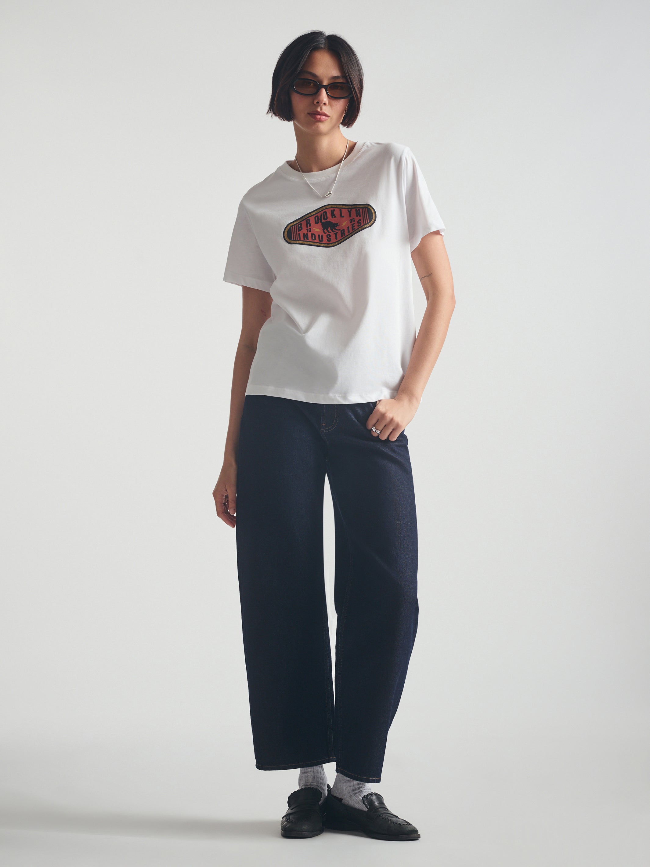 Women's Brooklyn Cat T-Shirt in White - BROOKLYN INDUSTRIES