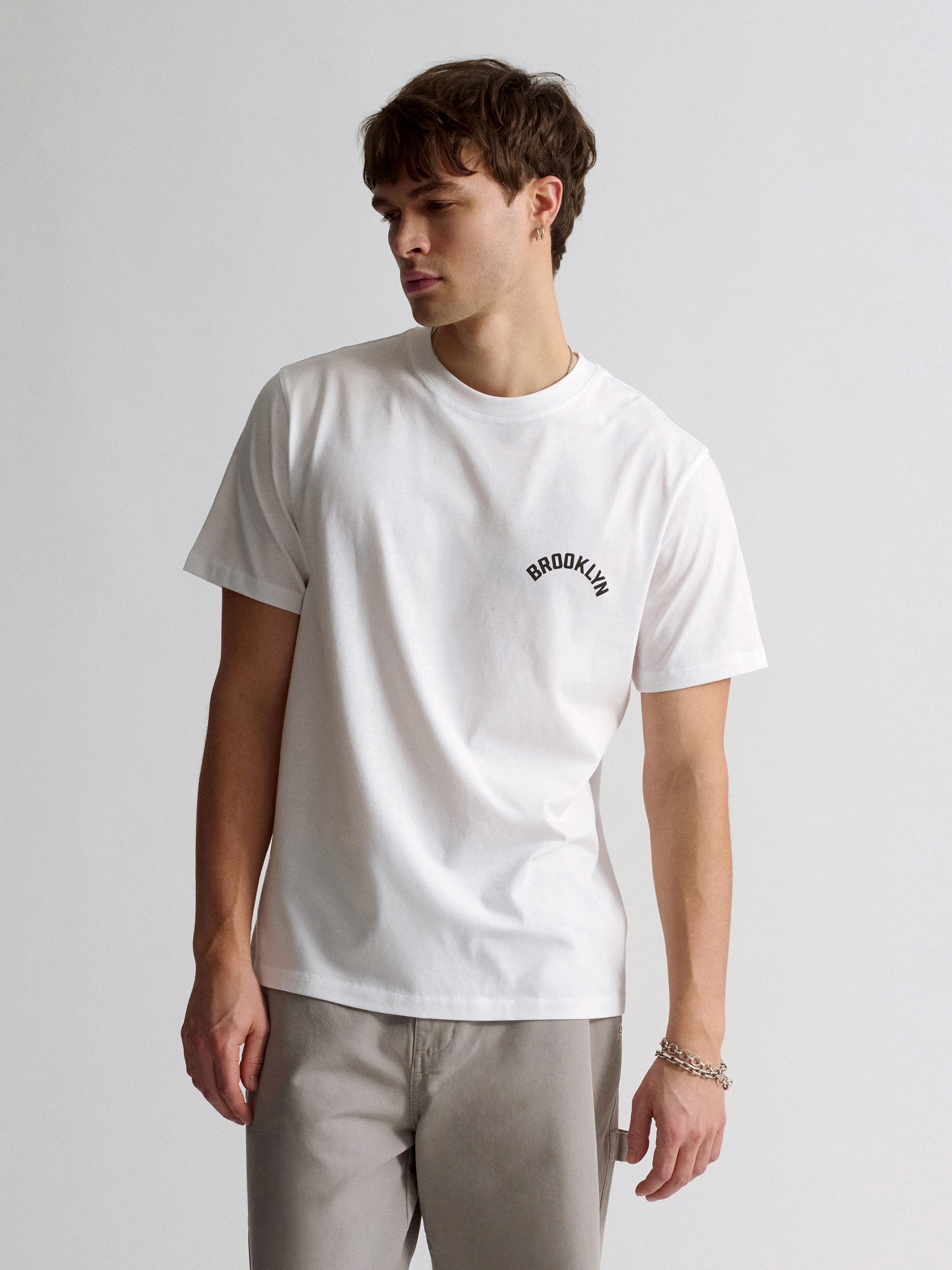 Men's Brooklyn Graphic Slim T-Shirt In White - BROOKLYN INDUSTRIES