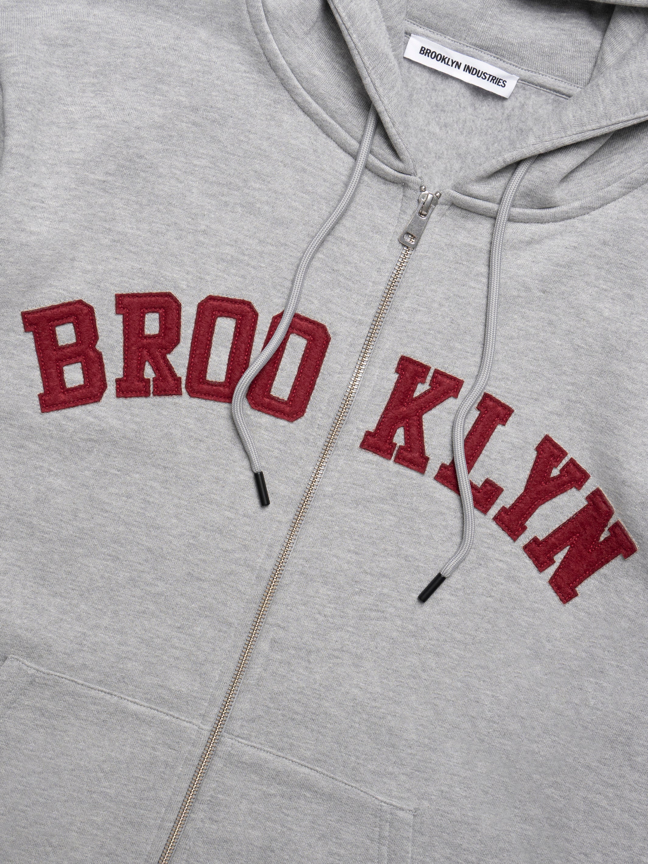 Men's Brooklyn Zip-Up Hoodie in Mid Grey Melange - BROOKLYN INDUSTRIES