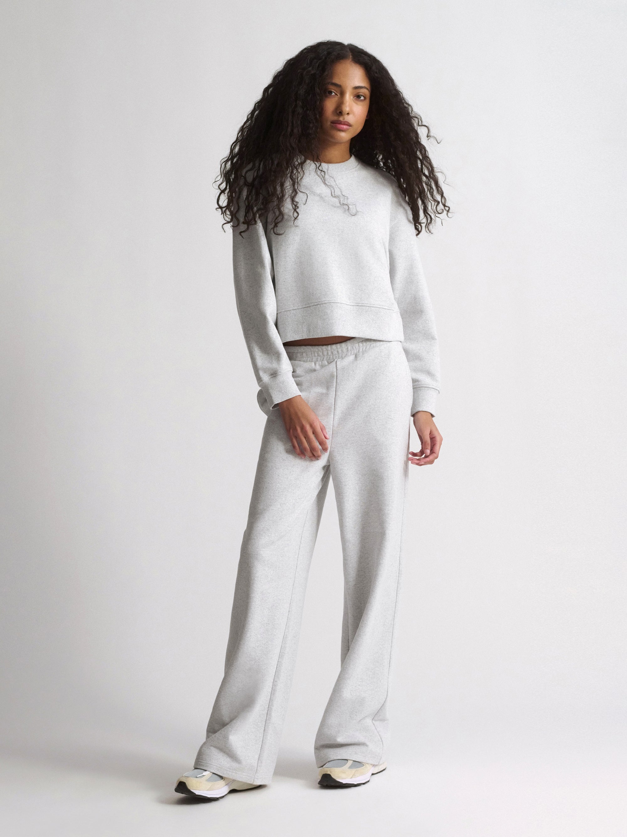 Women's Brooklyn Crop Sweatshirt In Light Grey Melange - BROOKLYN INDUSTRIES