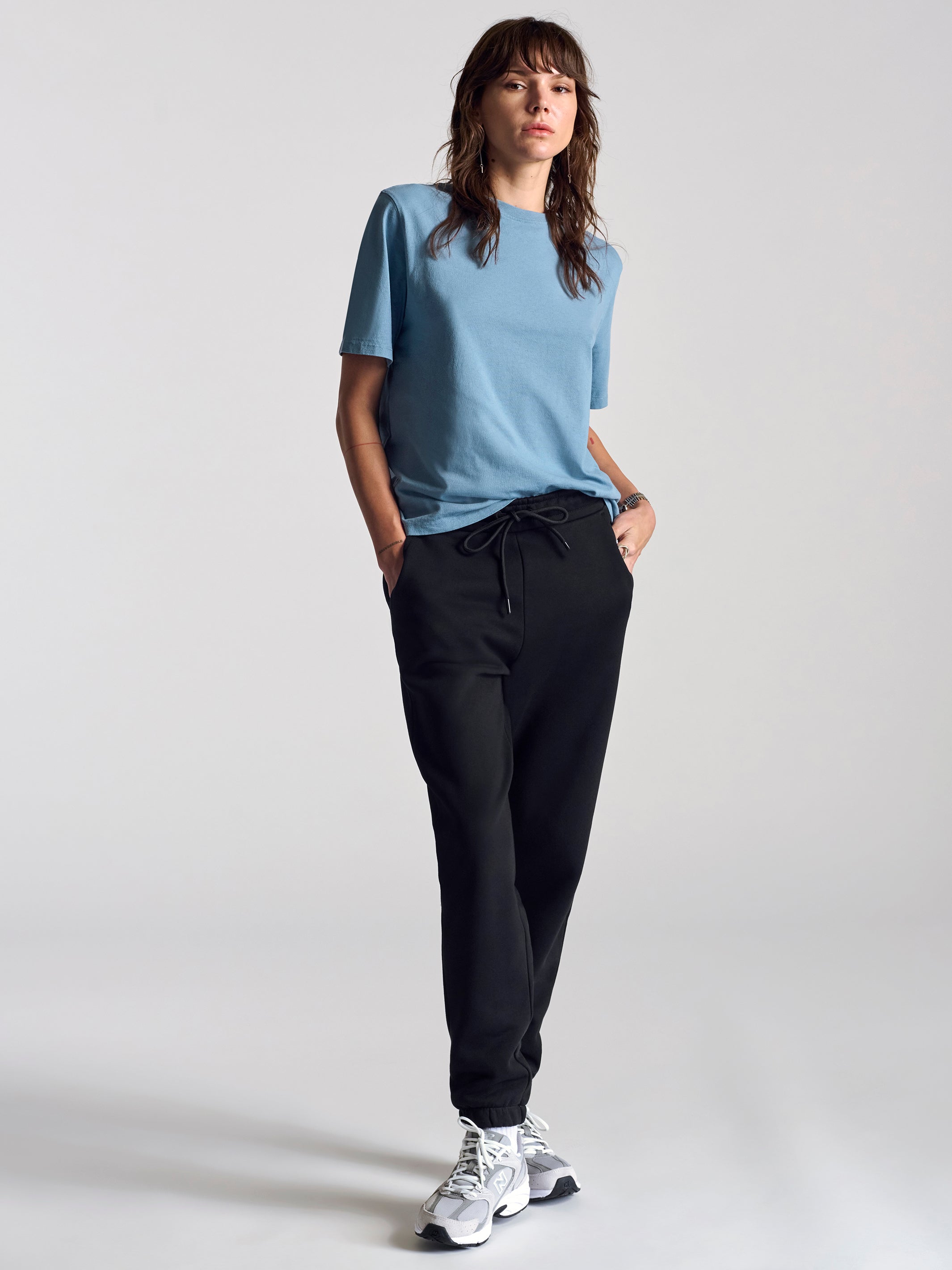 Women's Nassau Crew Neck T-Shirt In Dusty Blue - BROOKLYN INDUSTRIES