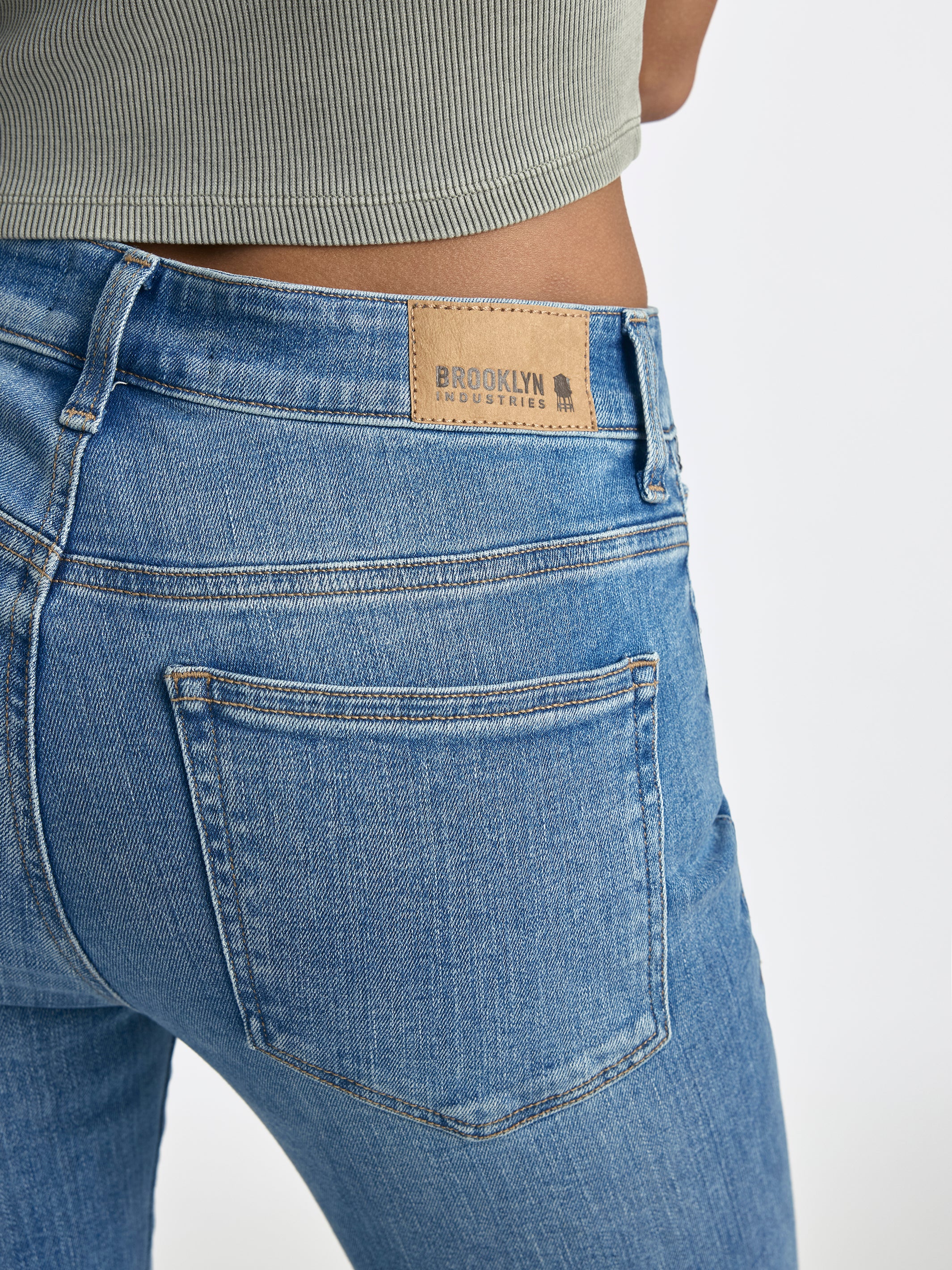 Metro Flare Jeans in Mid Denim - BROOKLYN INDUSTRIES