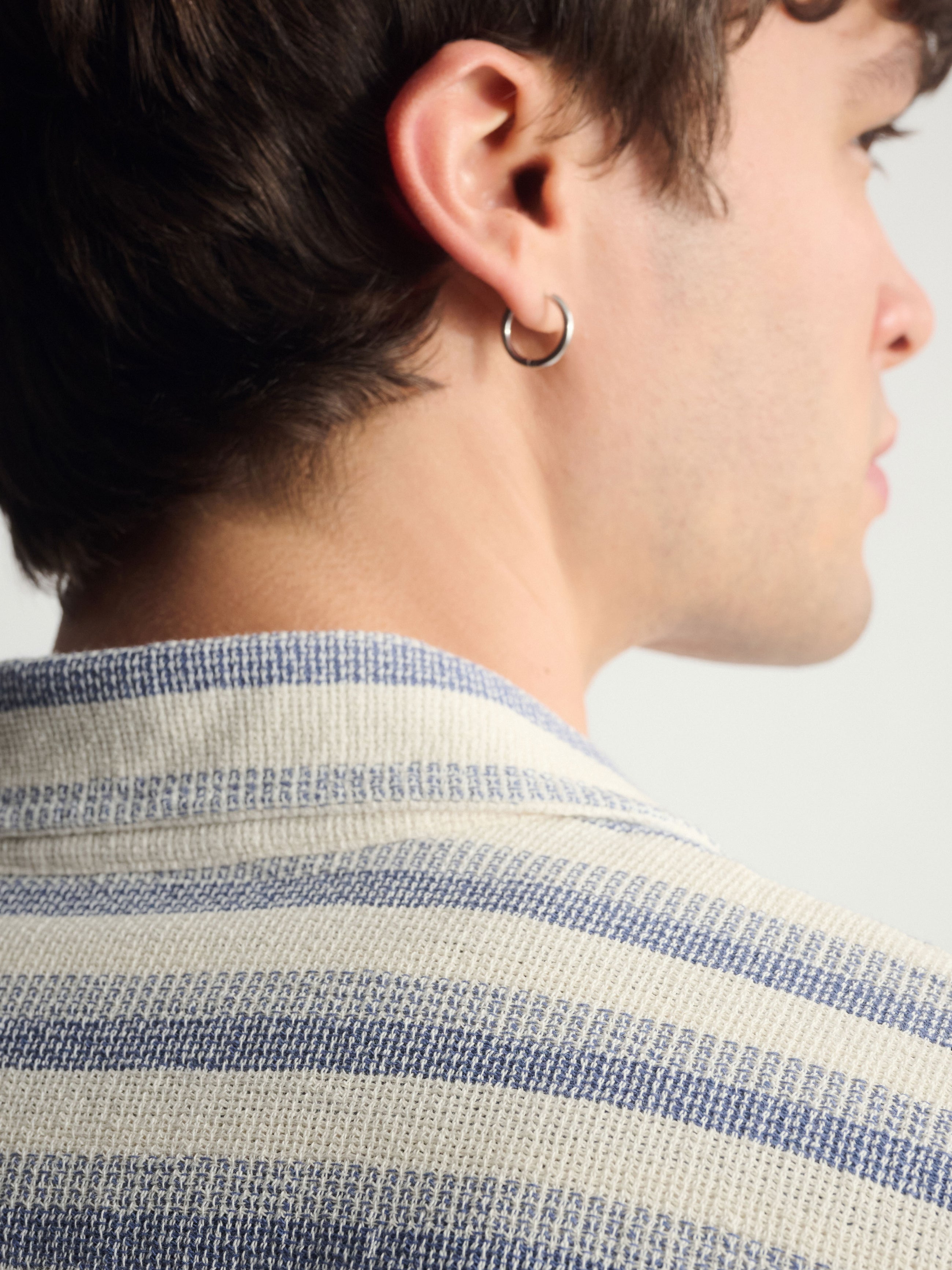 Men's Striped Short Sleeve Shirt In Turtledove - BROOKLYN INDUSTRIES