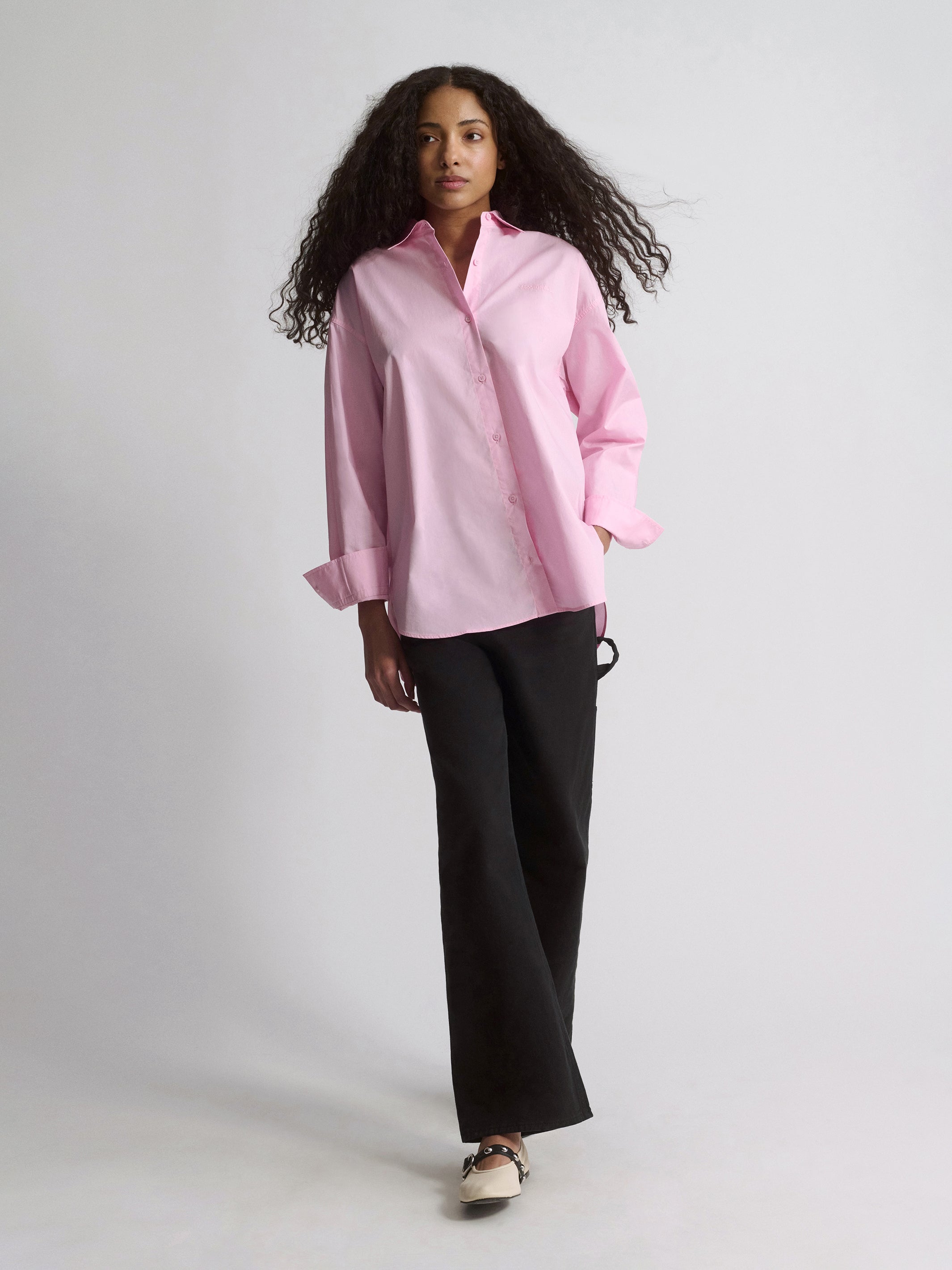 Women's Long Sleeve Shirt In Sweet Lilac - BROOKLYN INDUSTRIES