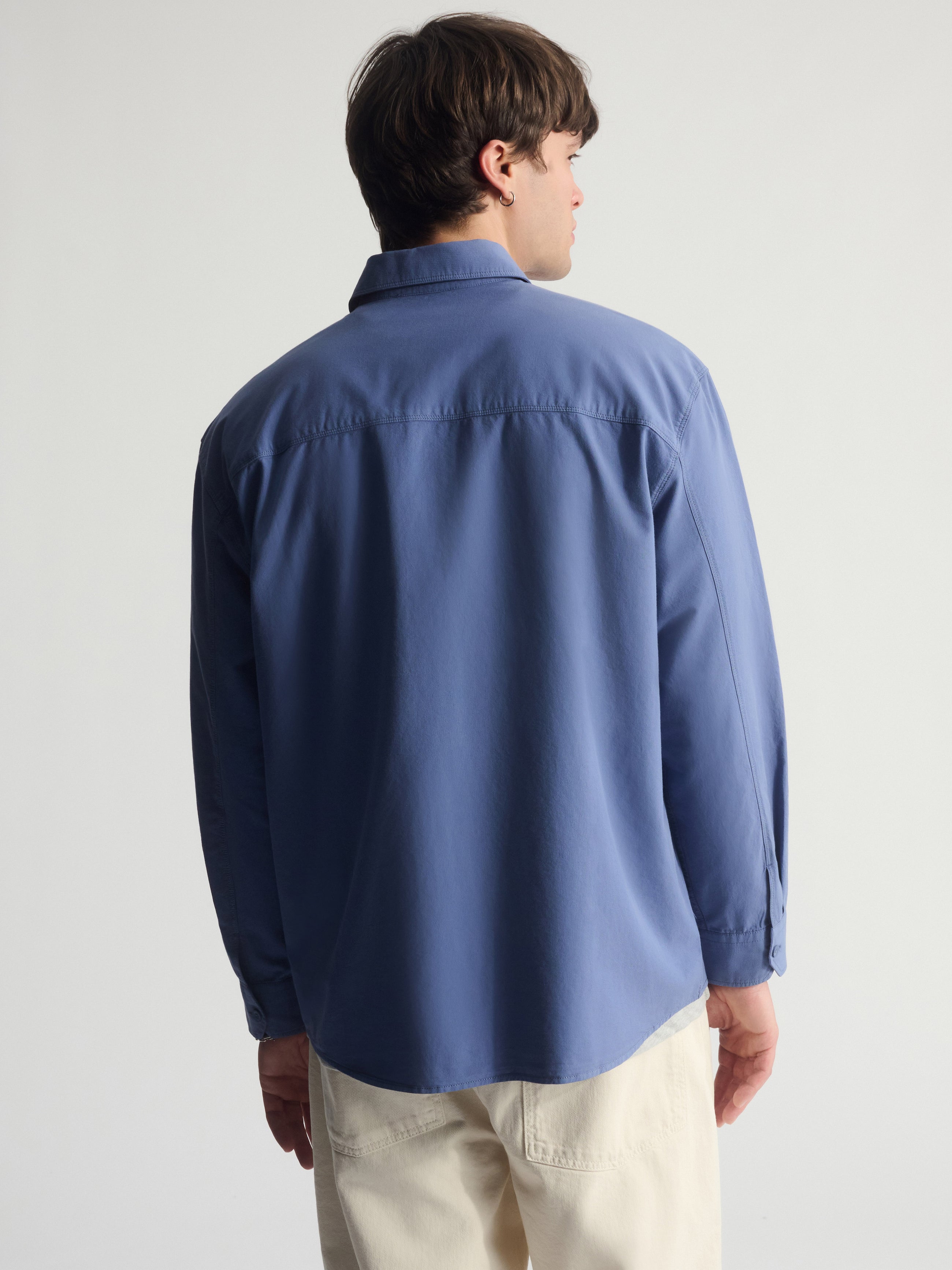 Men's Long Sleeve Shirt In Bijou Blue - BROOKLYN INDUSTRIES