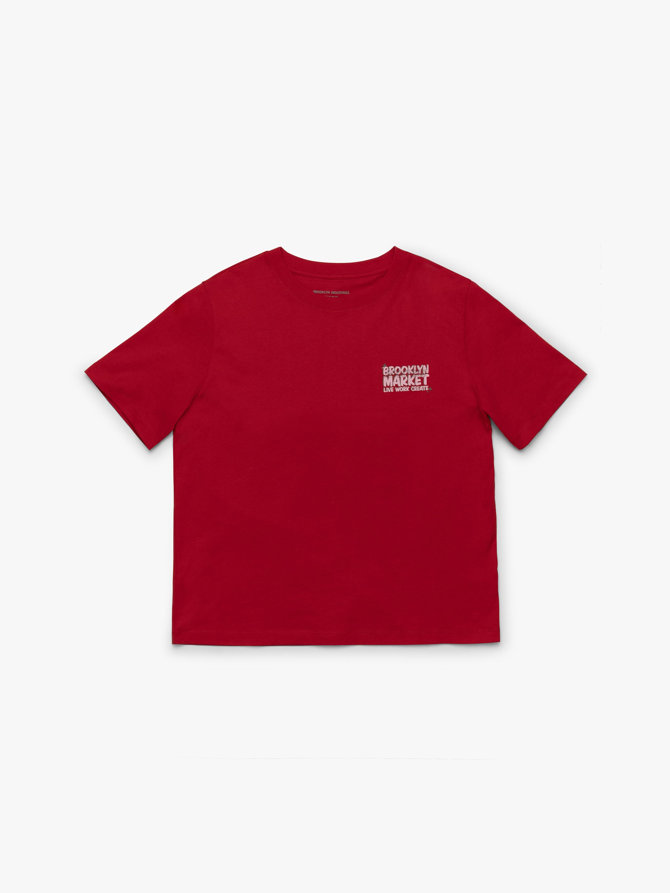 Women's Brooklyn Market T-Shirt In True Red - BROOKLYN INDUSTRIES
