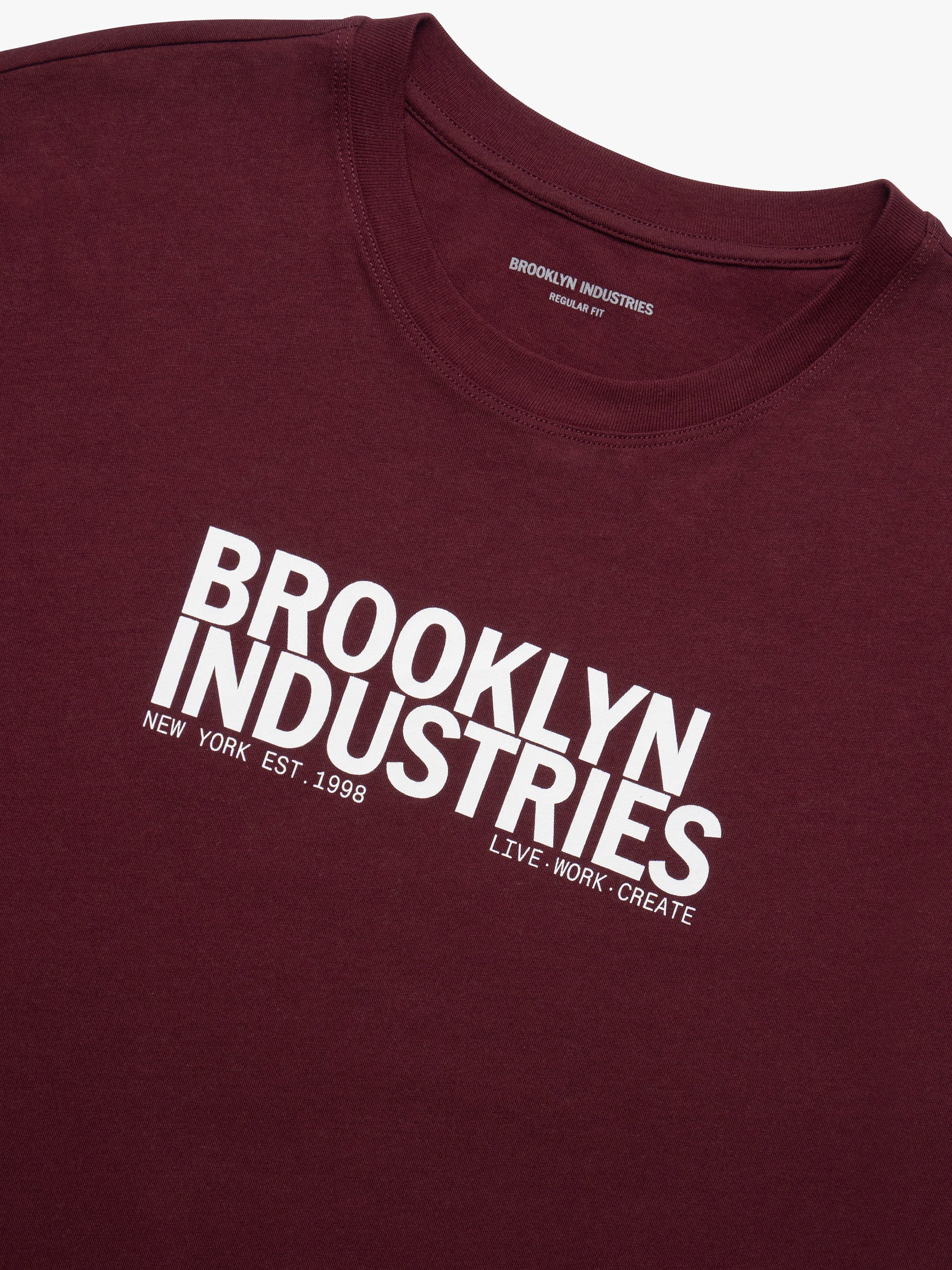Men's Brooklyn Live Work Create T-Shirt in Windsor Wine