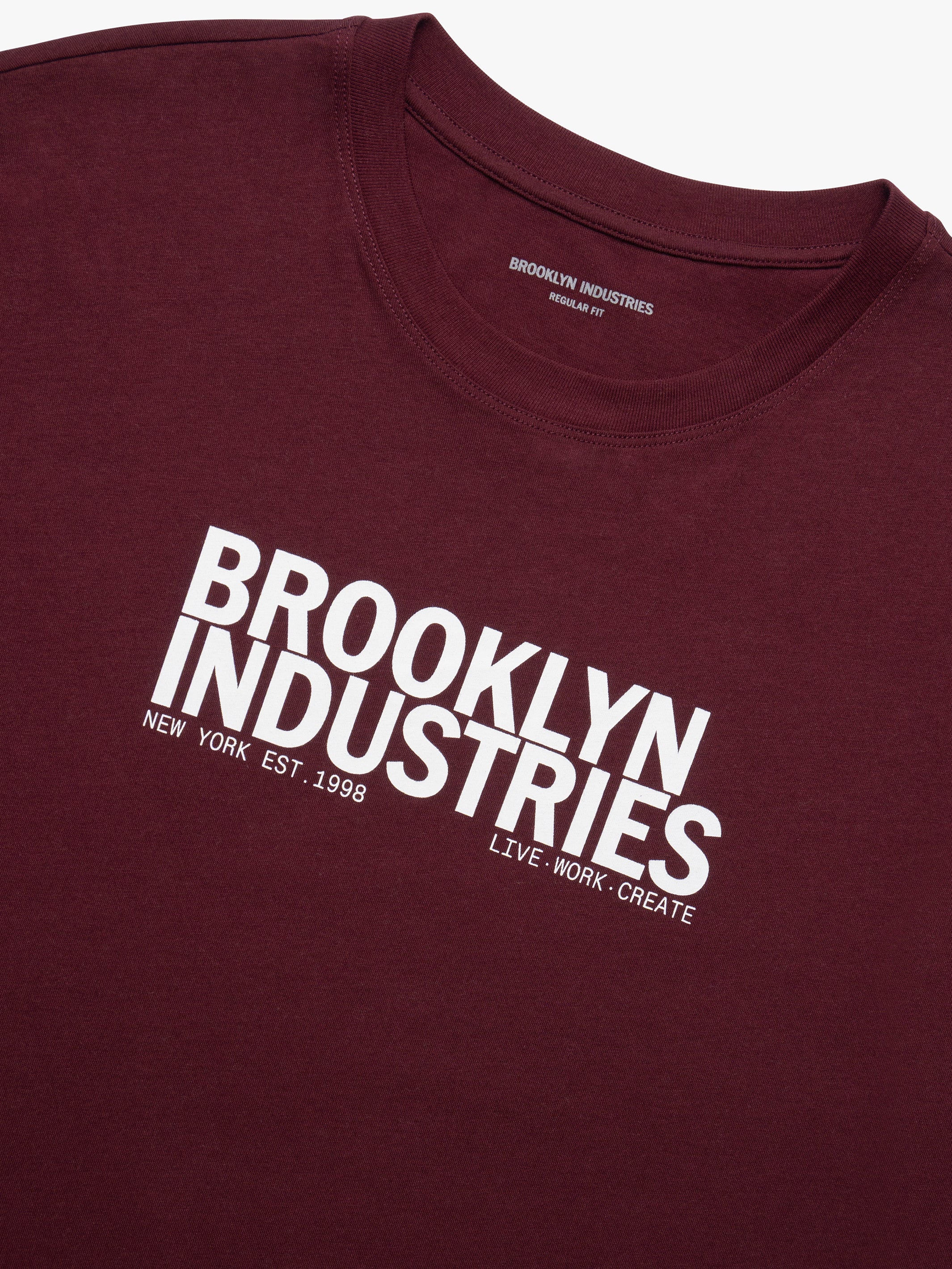 Men's Brooklyn Live Work Create T-Shirt in Windsor Wine
