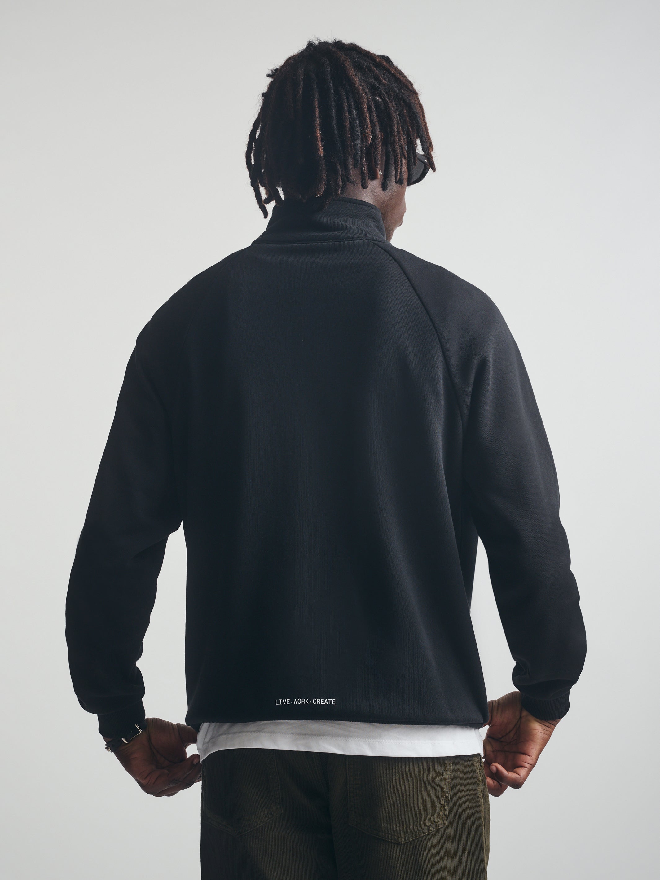 Men's Brooklyn Half Zip Sweatshirt In Black - BROOKLYN INDUSTRIES