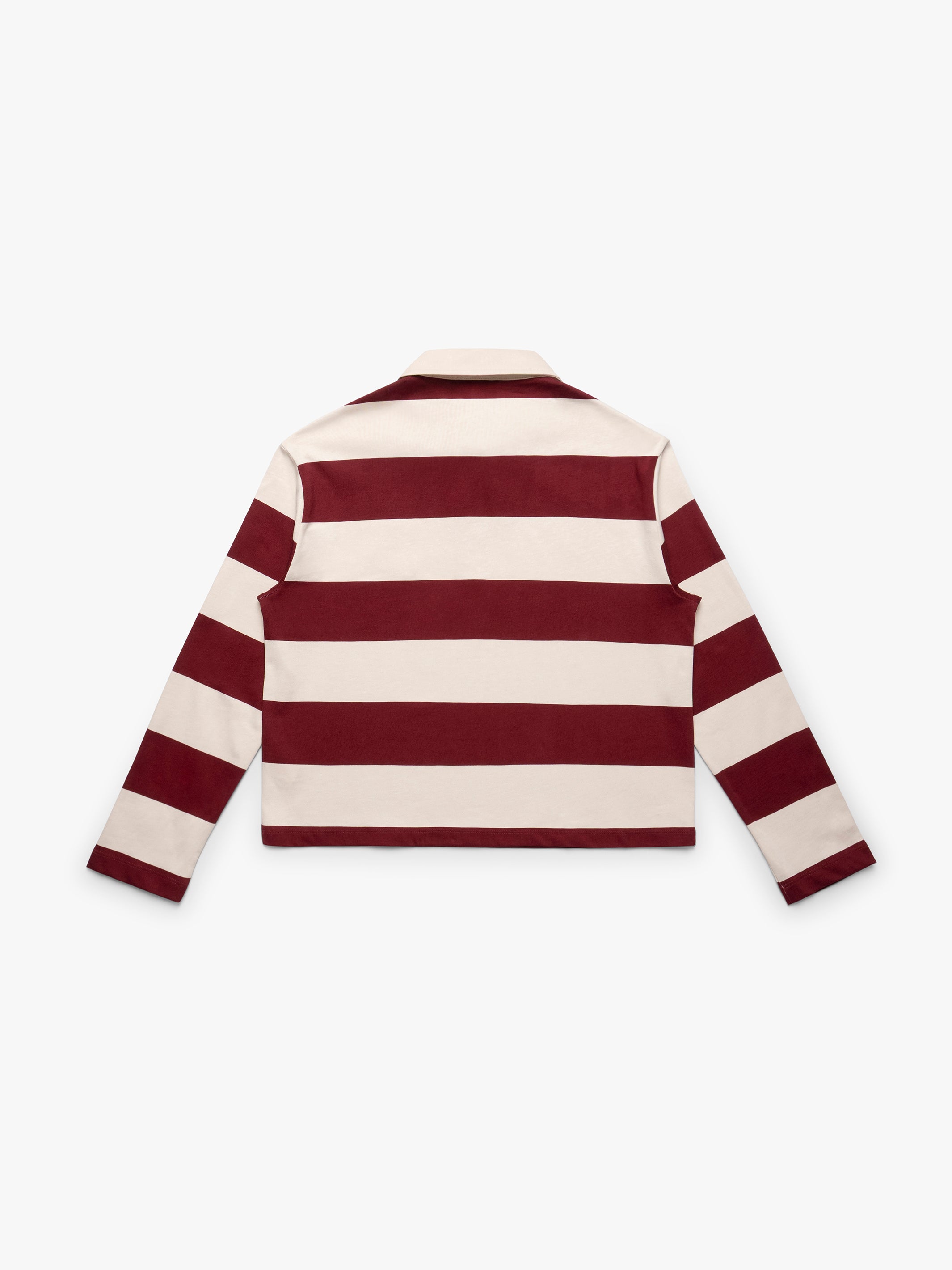 Women's Brooklyn Long Sleeve Striped Rugby T-Shirt in Biking Red Striped - BROOKLYN INDUSTRIES