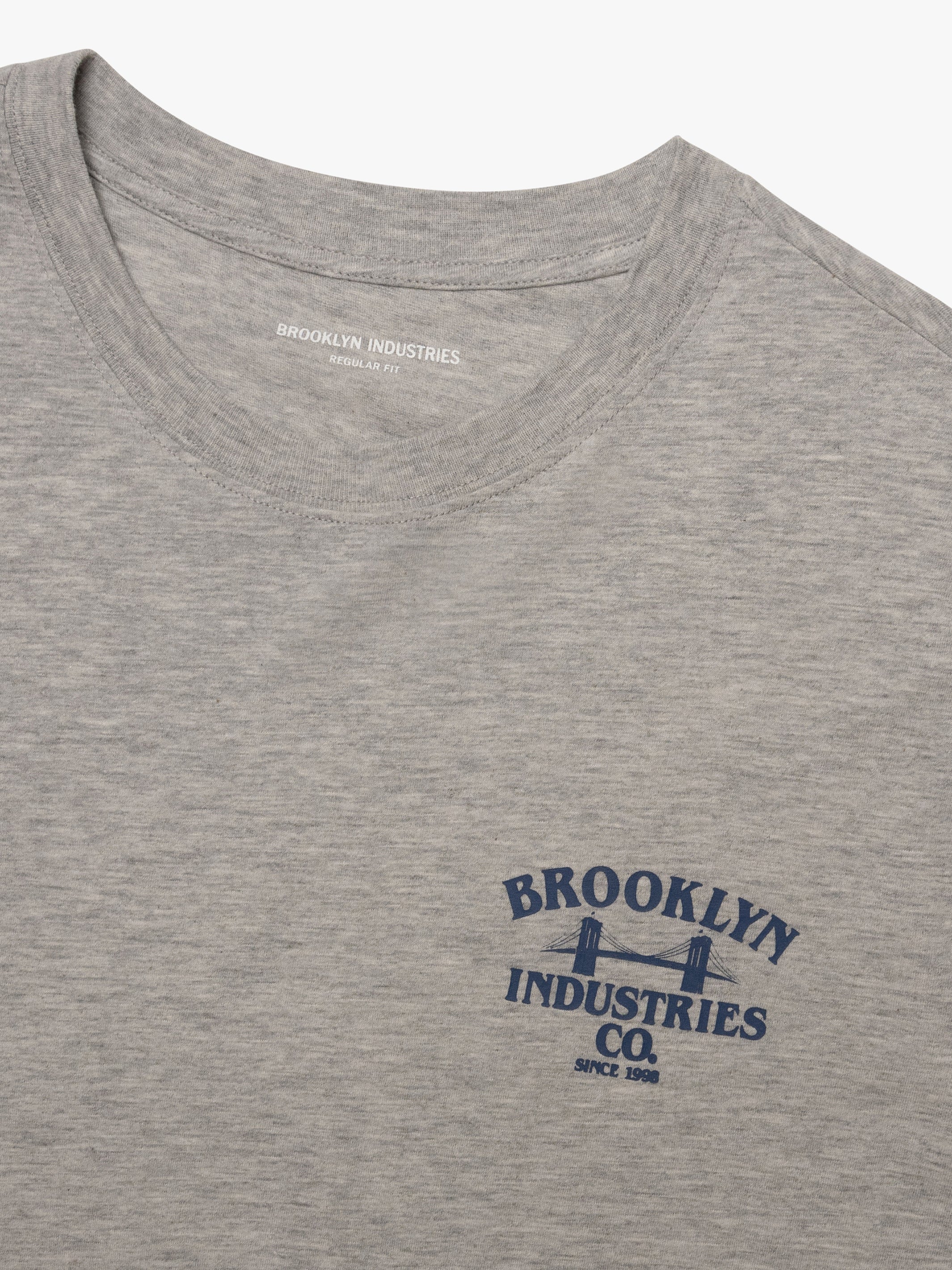 Men's Vintage Brooklyn Graphic T-Shirt In Light Grey Melange - BROOKLYN INDUSTRIES