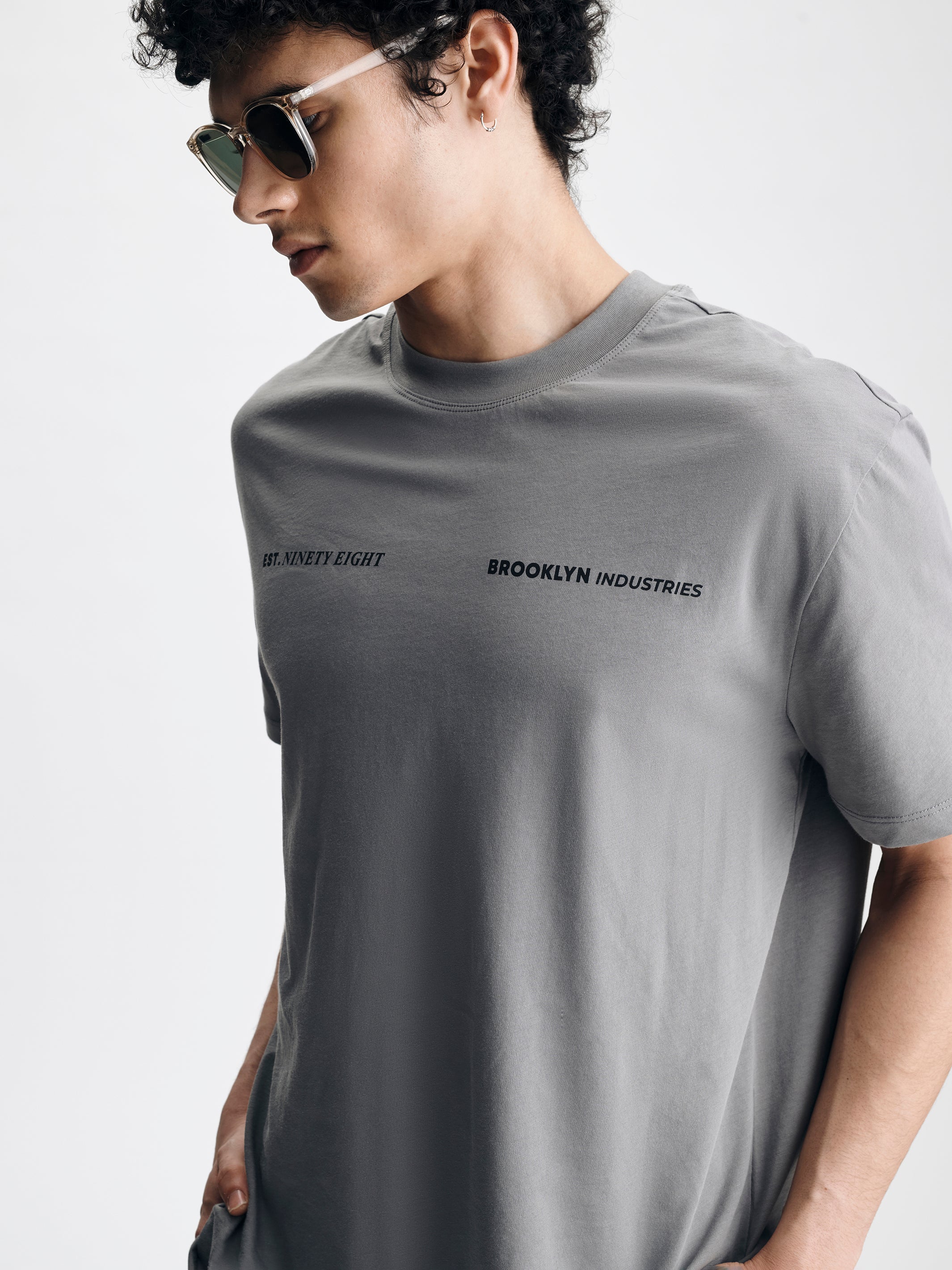 Men's Water Tower T-Shirt in Silent Storm - BROOKLYN INDUSTRIES