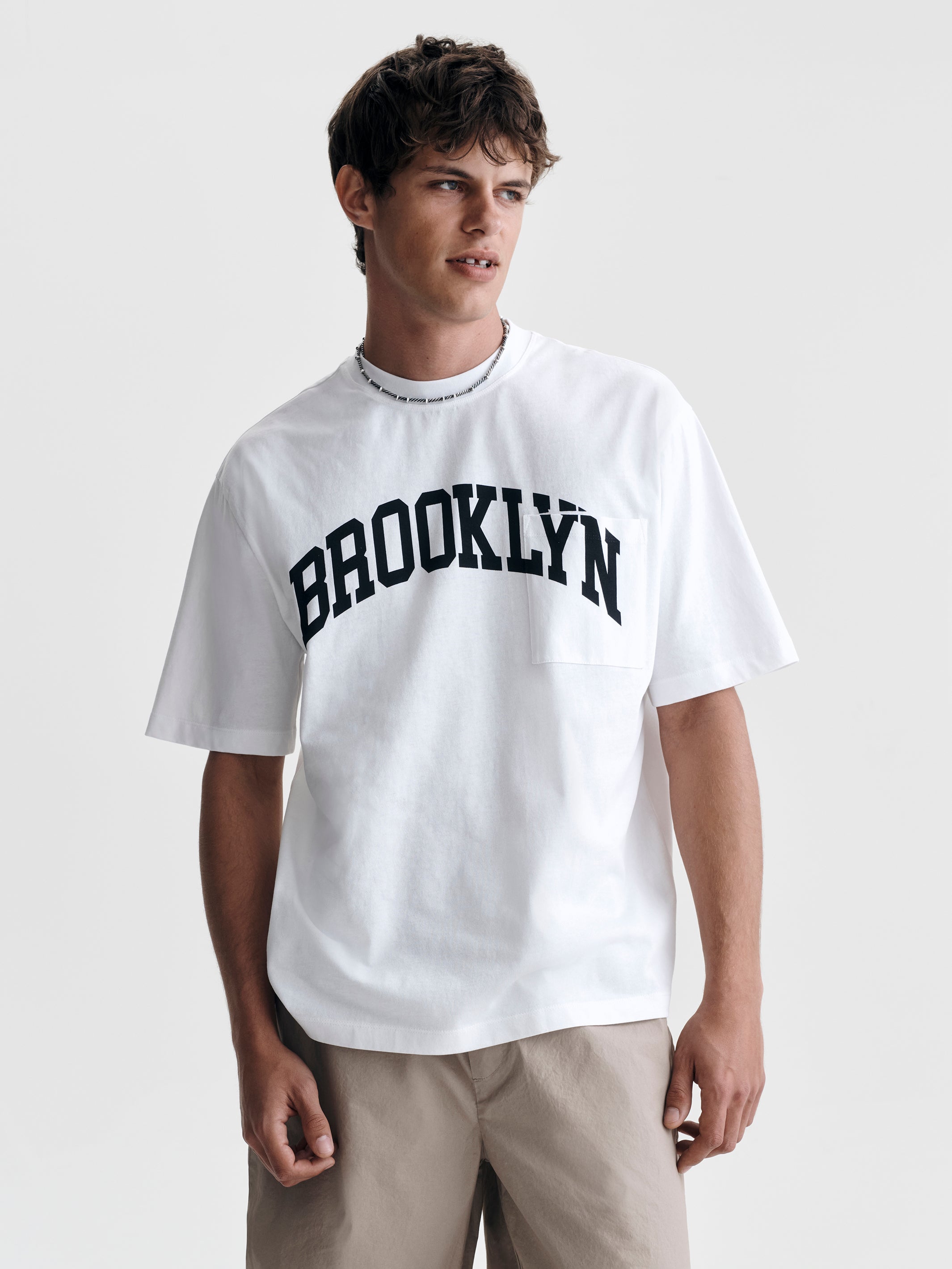 Men's Brooklyn Pocket T-Shirt in White - BROOKLYN INDUSTRIES