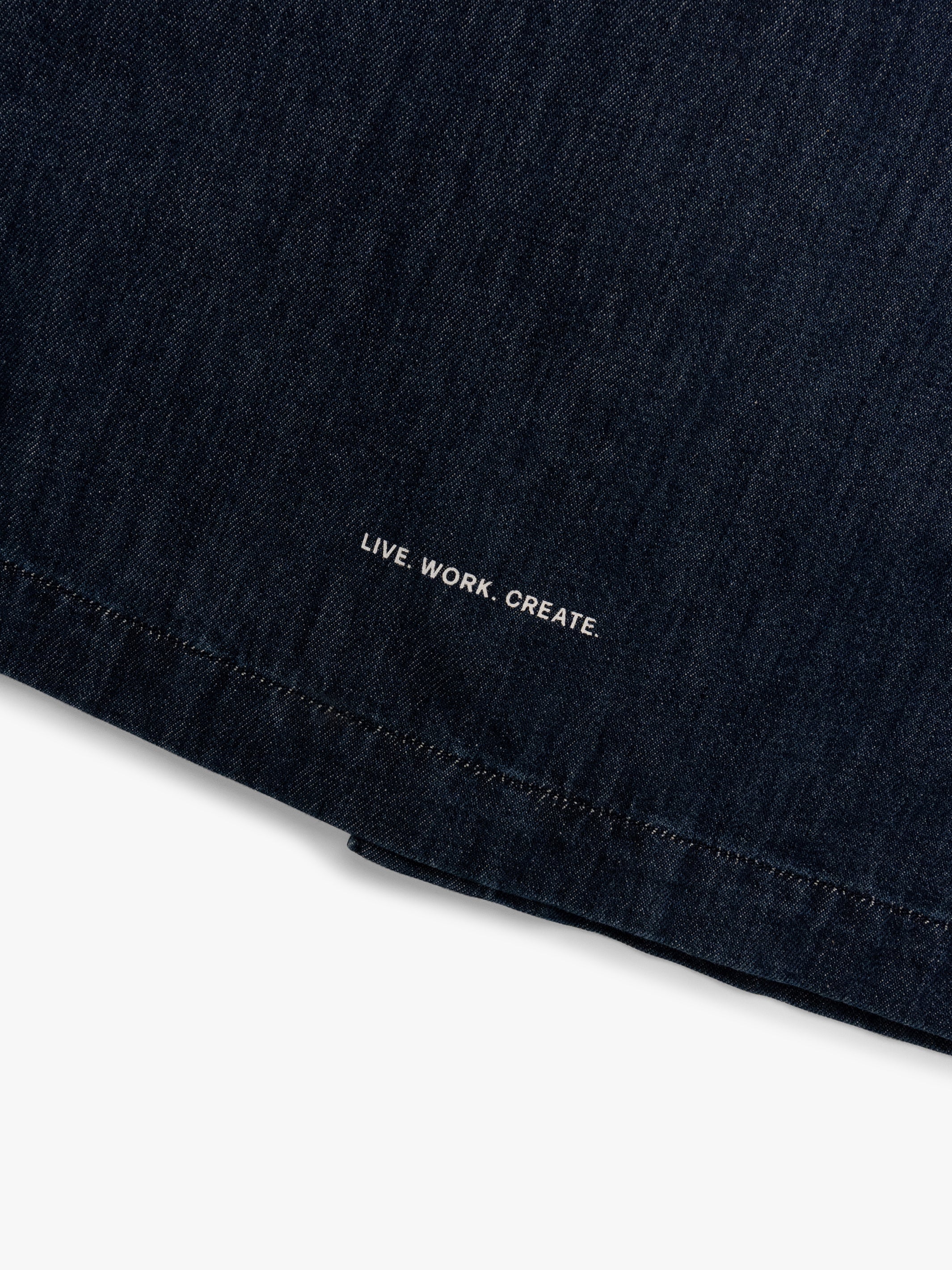 Men's Short Sleeve Denim Shirt In Dark Indigo - BROOKLYN INDUSTRIES