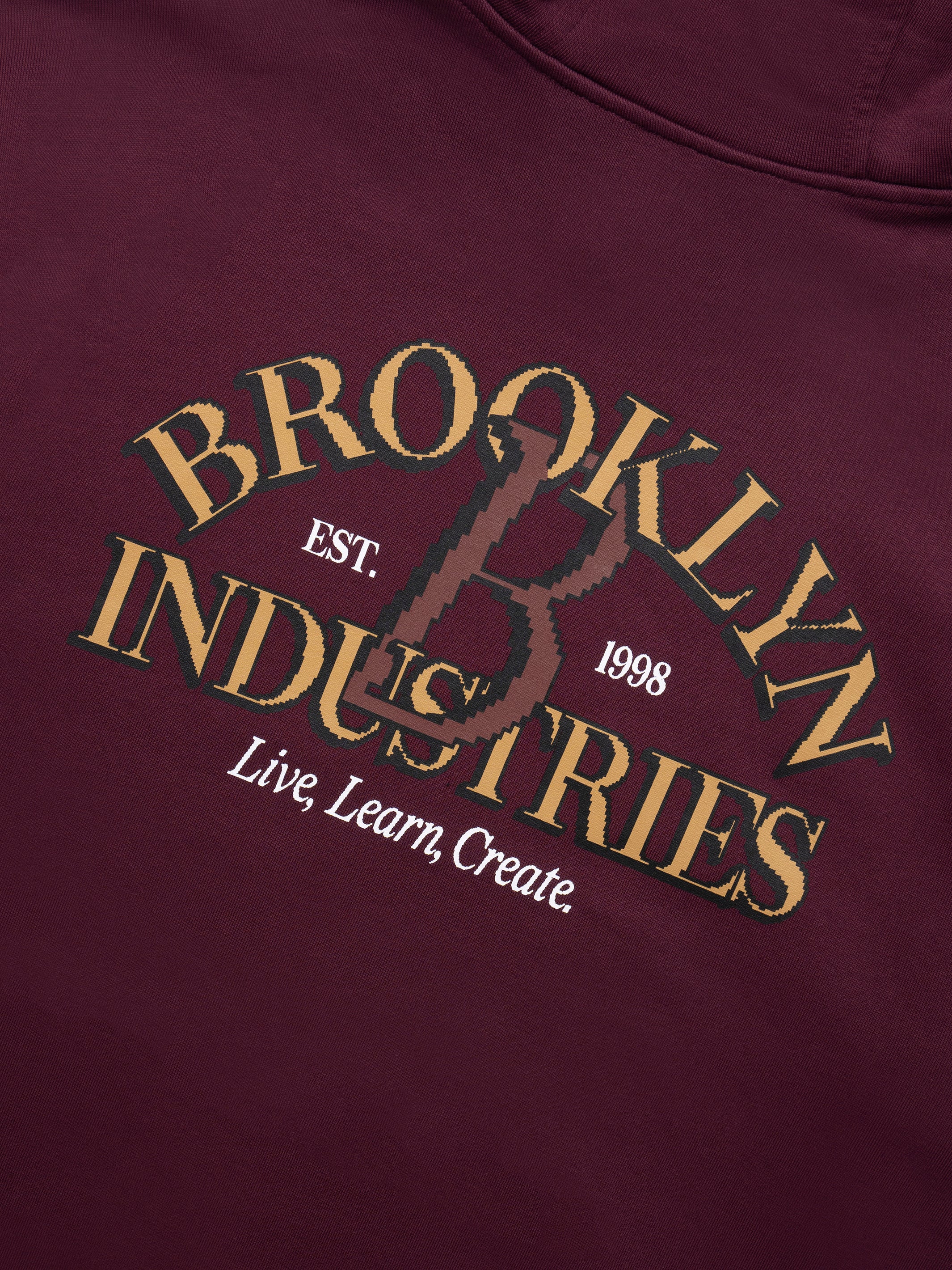Men's Live Work Create Sweatshirt In Windsor Wine - BROOKLYN INDUSTRIES