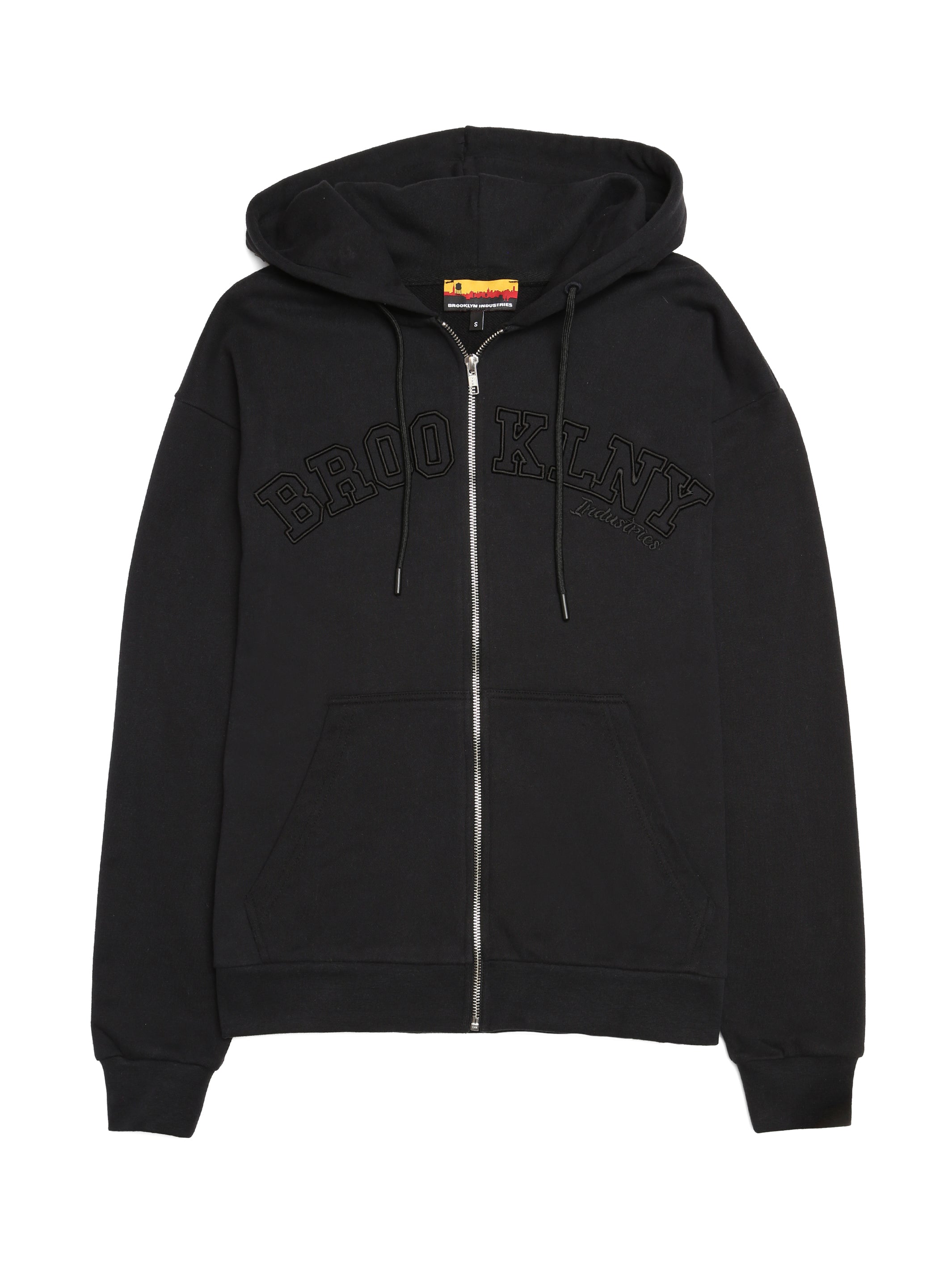 Women's "Brooklyn NY" Zip-Up Hoodie in Black - BROOKLYN INDUSTRIES