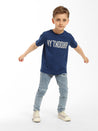 Boy's Reversed Brooklyn T-Shirt in Mood Indigo - BROOKLYN INDUSTRIES
