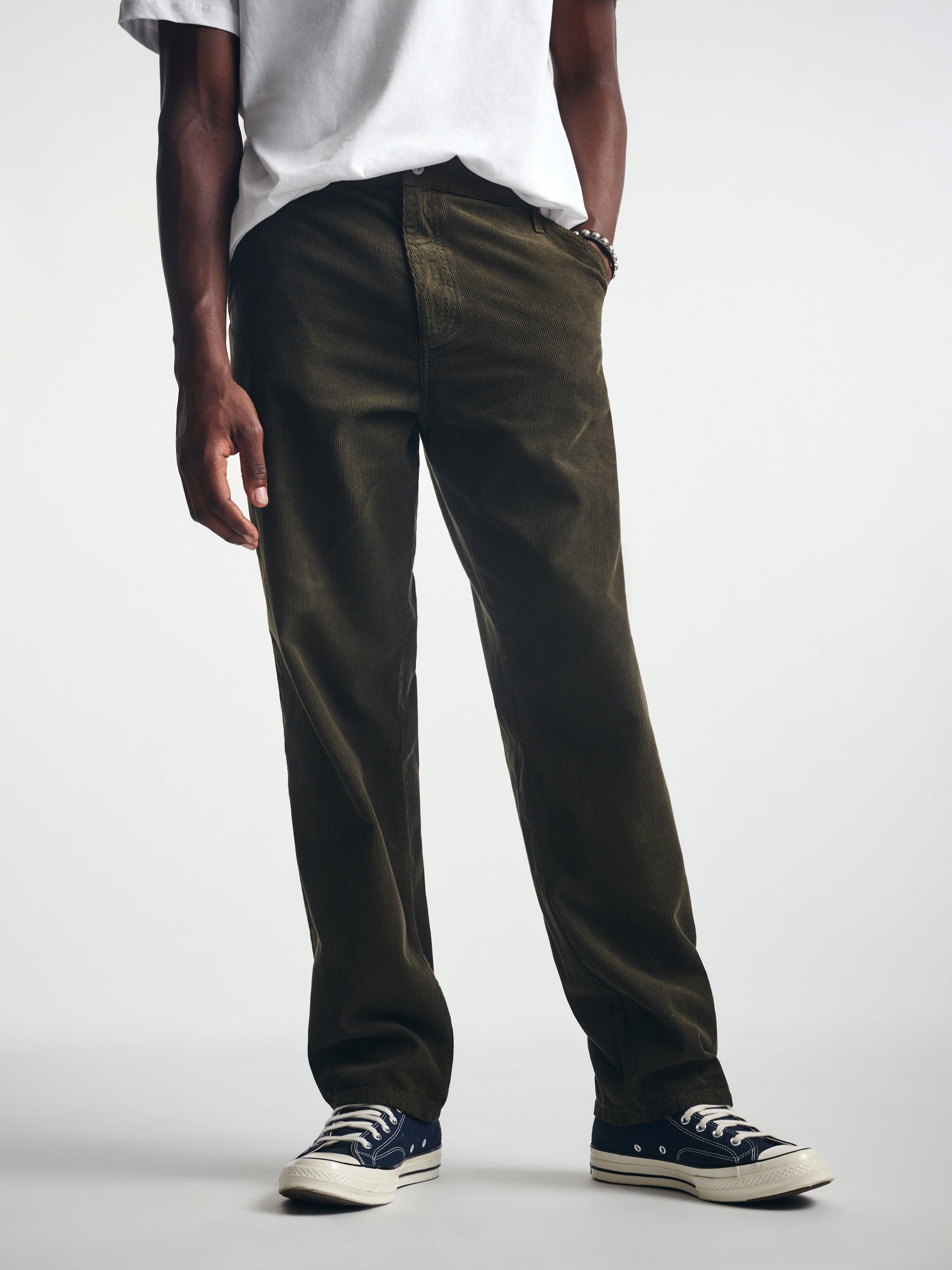 Men's Utility Pants In Dark Olive Cord - BROOKLYN INDUSTRIES
