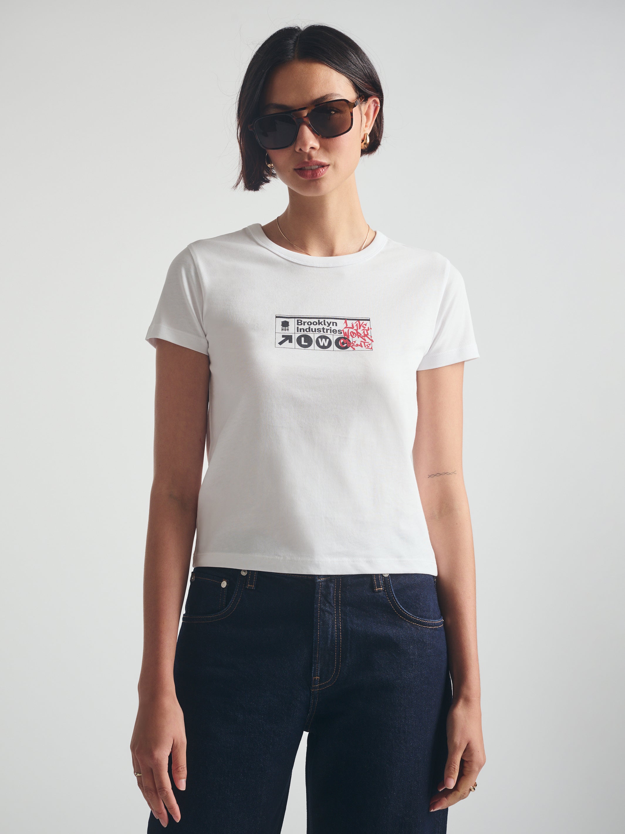 Women's Brooklyn Subway T-Shirt in White - BROOKLYN INDUSTRIES