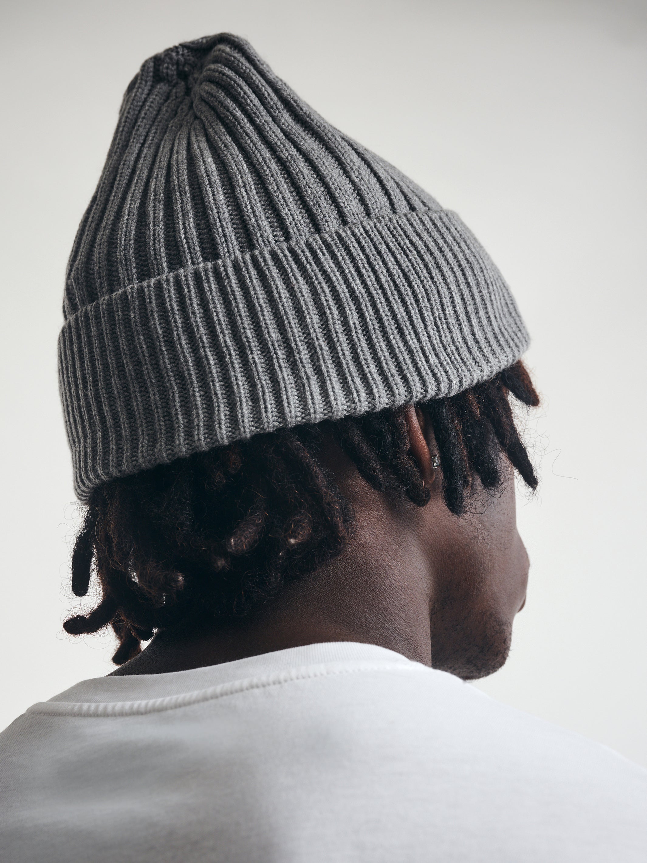 BKI Beanie in Light Grey Melange - BROOKLYN INDUSTRIES
