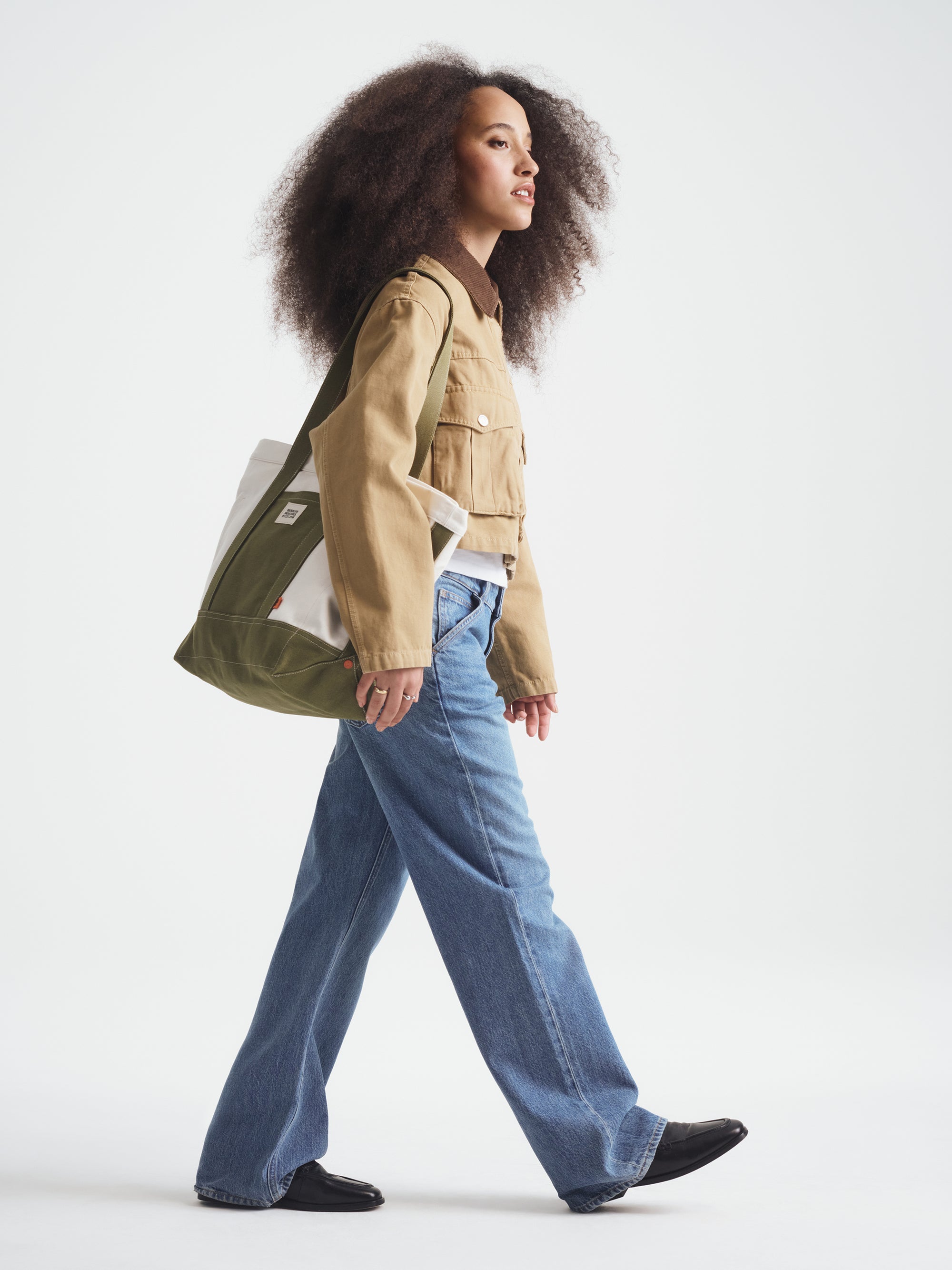 Brooklyn Colorblock Tote Bag in Natural - BROOKLYN INDUSTRIES