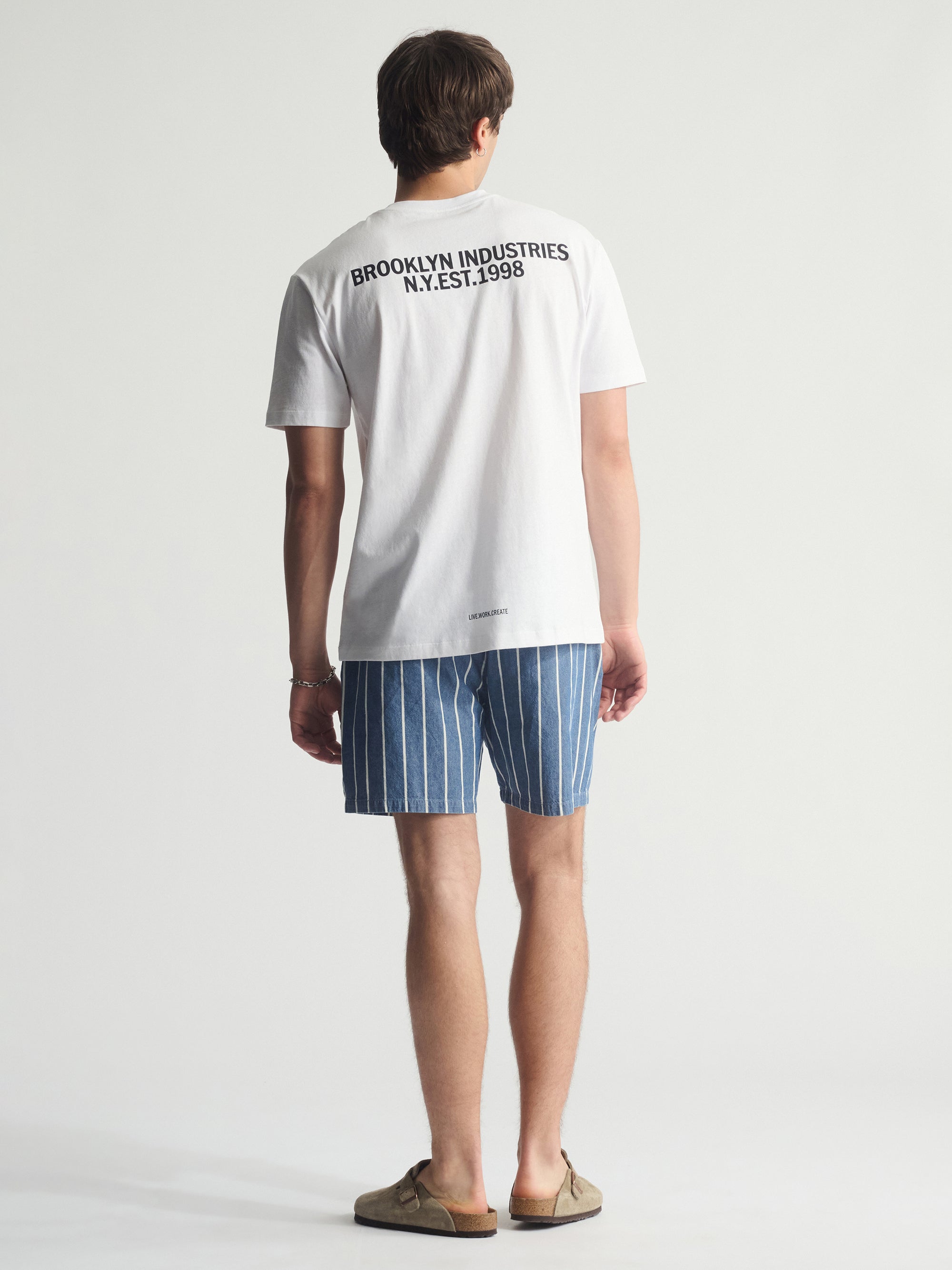 Men's Brooklyn Logo Cotton T-Shirt In White - BROOKLYN INDUSTRIES