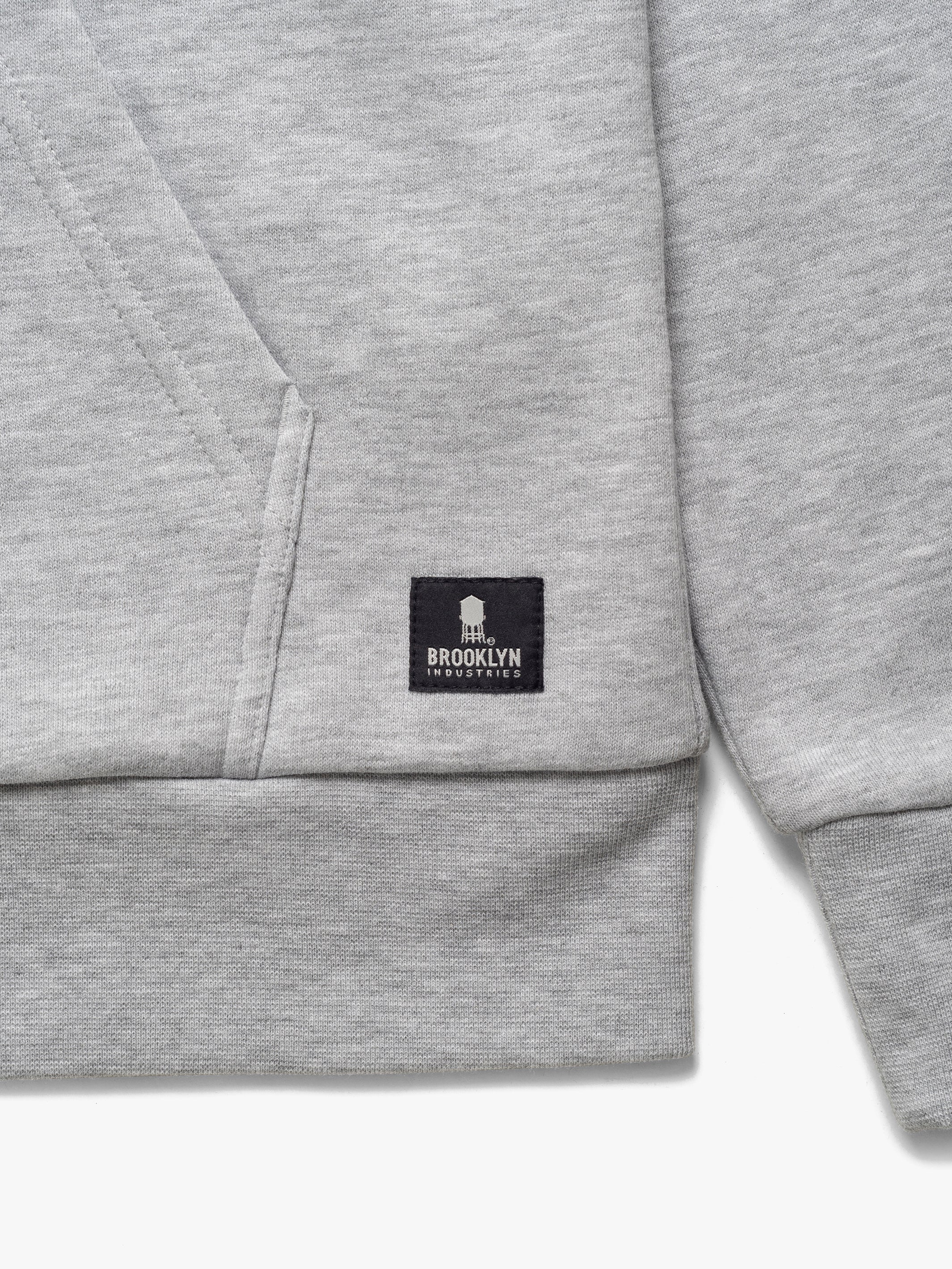 Men's Montrose Zip Up Hooded Sweatshirt In Grey Melange - BROOKLYN INDUSTRIES