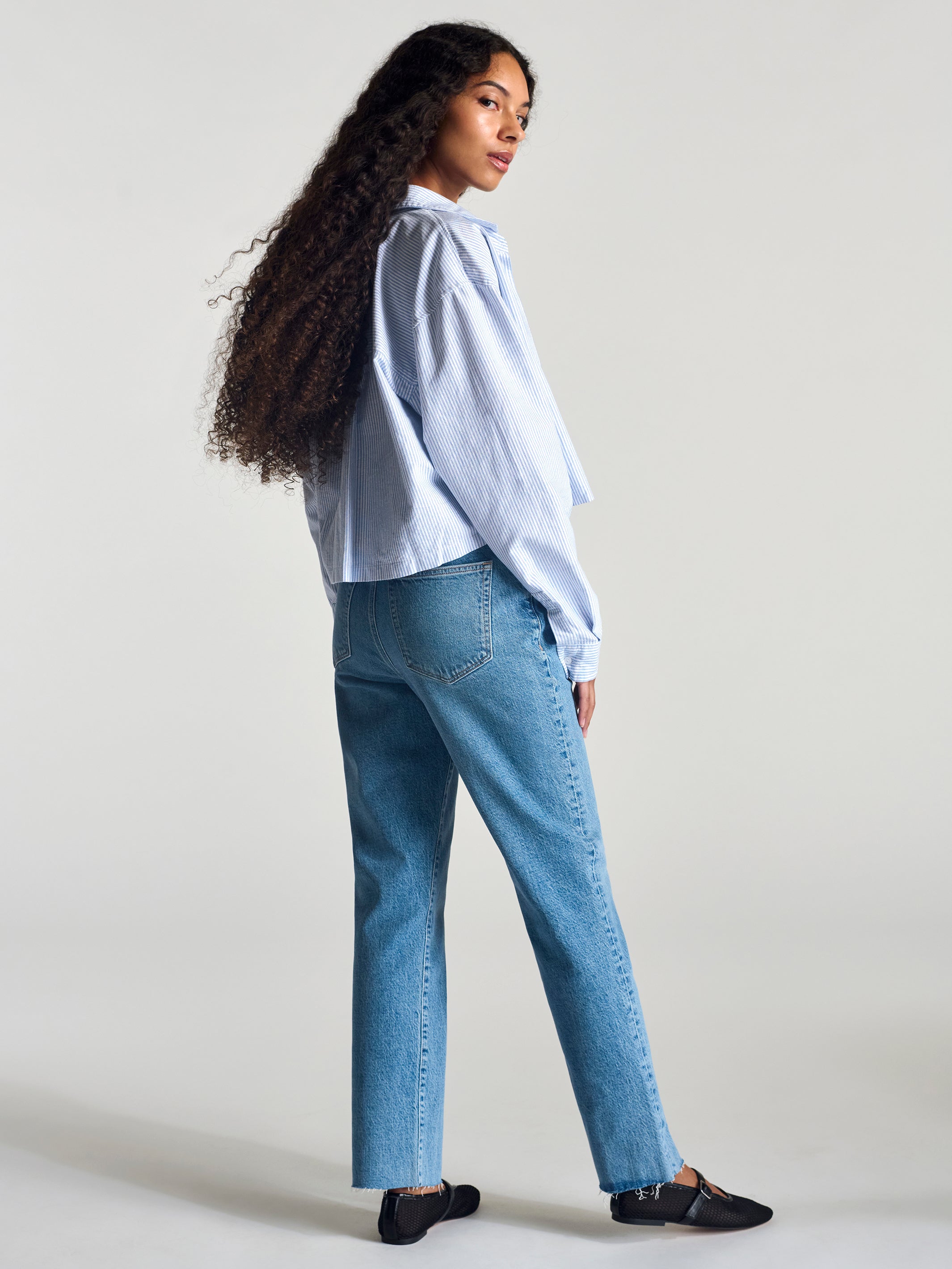 Women's Wythe Oxford Crop In Sky - BROOKLYN INDUSTRIES