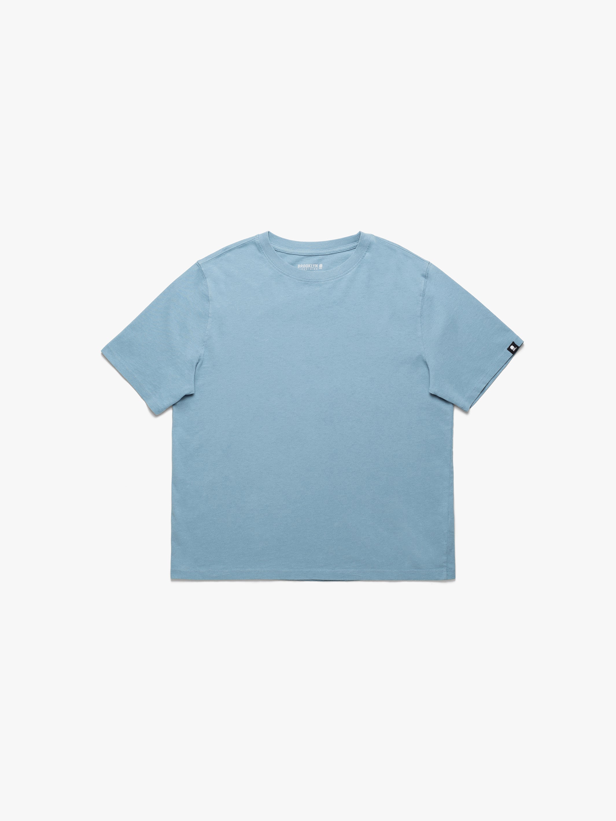 Women's Nassau Crew Neck T-Shirt In Dusty Blue - BROOKLYN INDUSTRIES