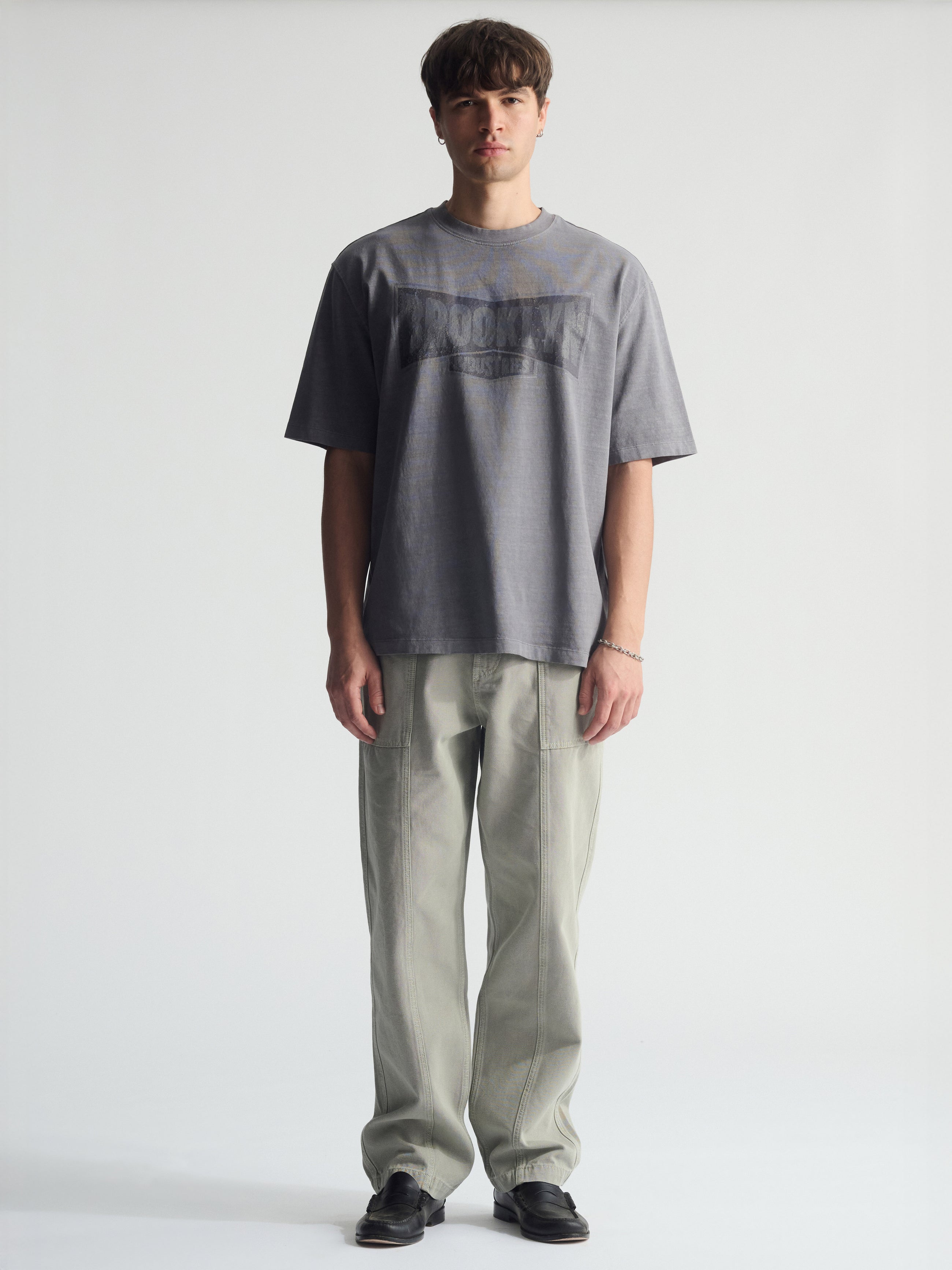 Men's Wide Leg Cargo Pants In Puritan Gray - BROOKLYN INDUSTRIES