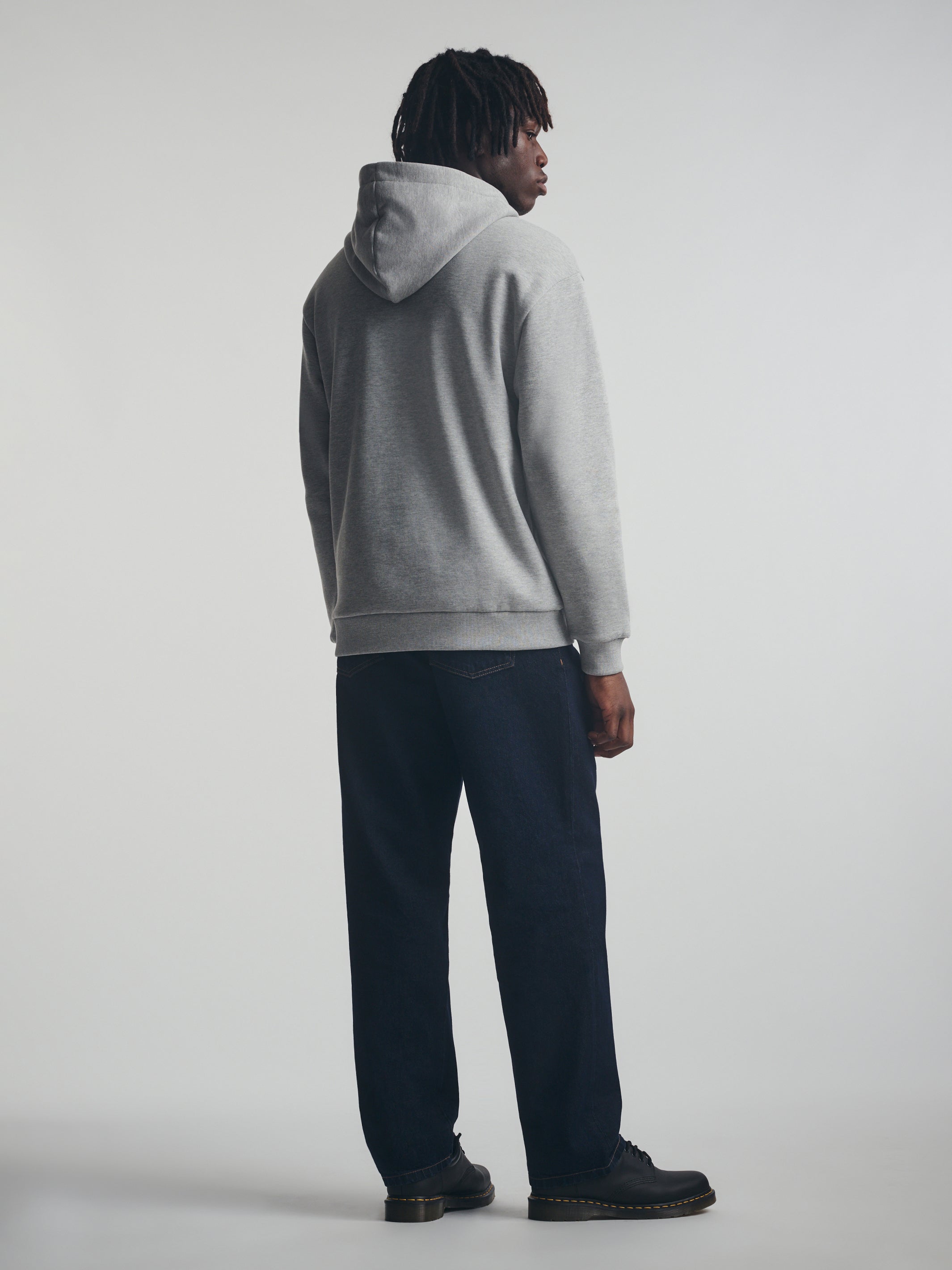 Men's Brooklyn Zip-Up Hoodie in Mid Grey Melange - BROOKLYN INDUSTRIES